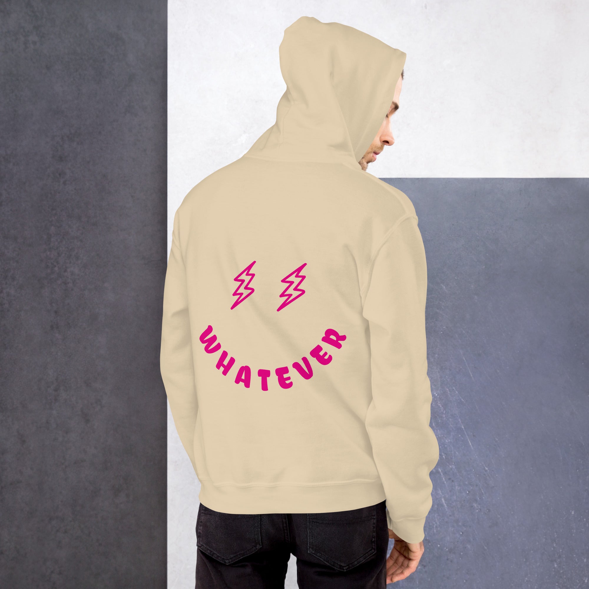 Preppy Bolt Eyes Whatever Smiley Face Aesthetic Hooded Sweatshirt