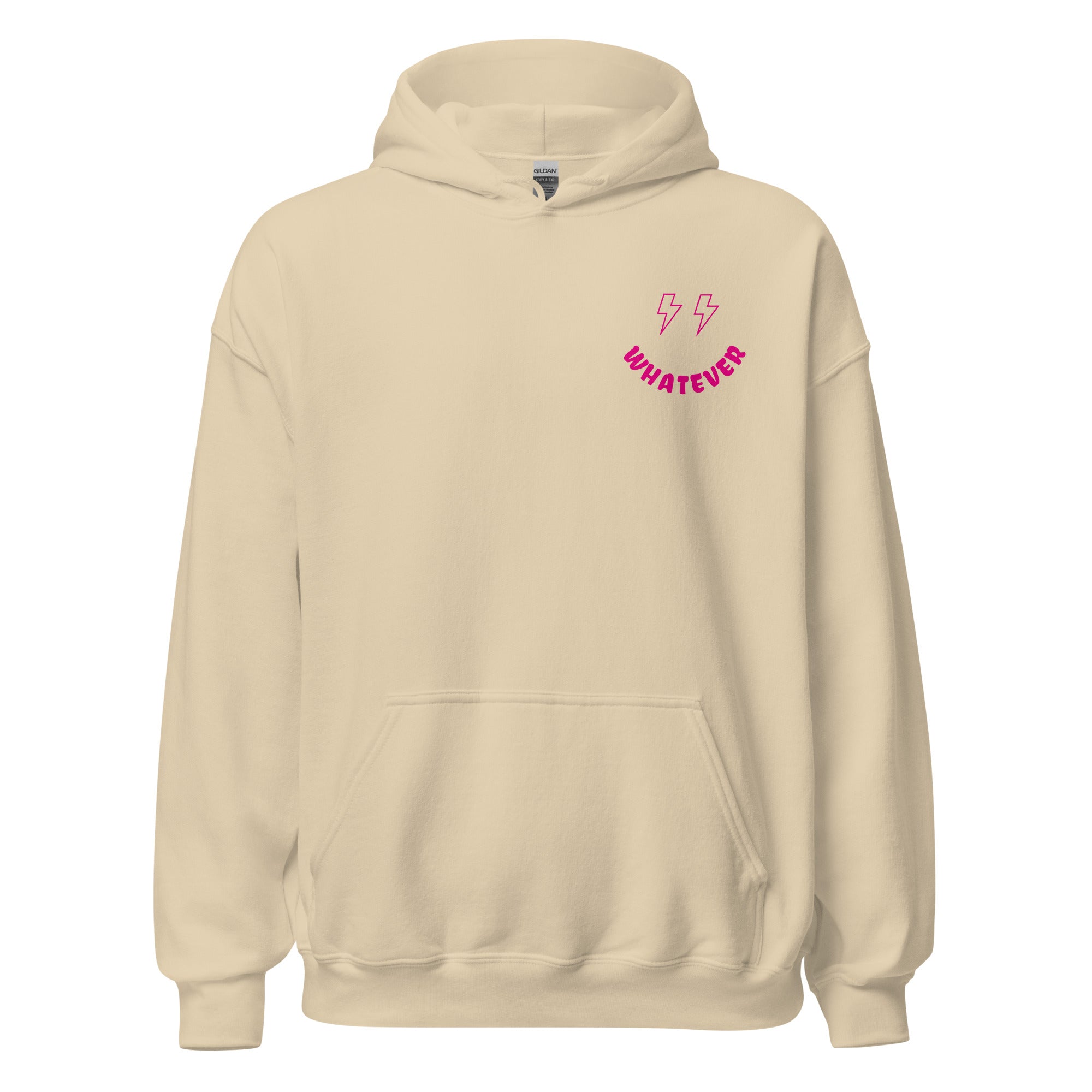 Preppy Bolt Eyes Whatever Smiley Face Aesthetic Hooded Sweatshirt