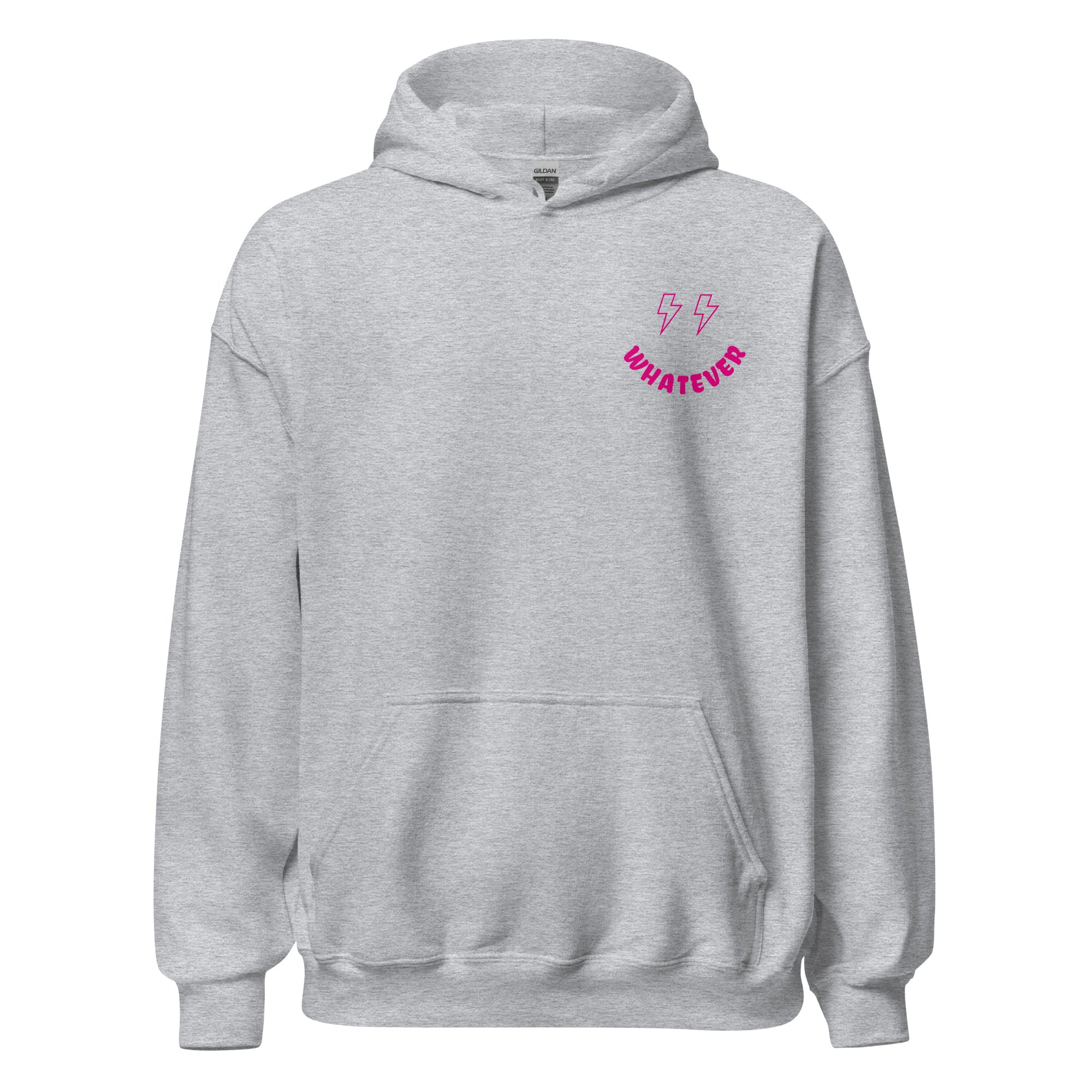 Preppy Bolt Eyes Whatever Smiley Face Aesthetic Hooded Sweatshirt