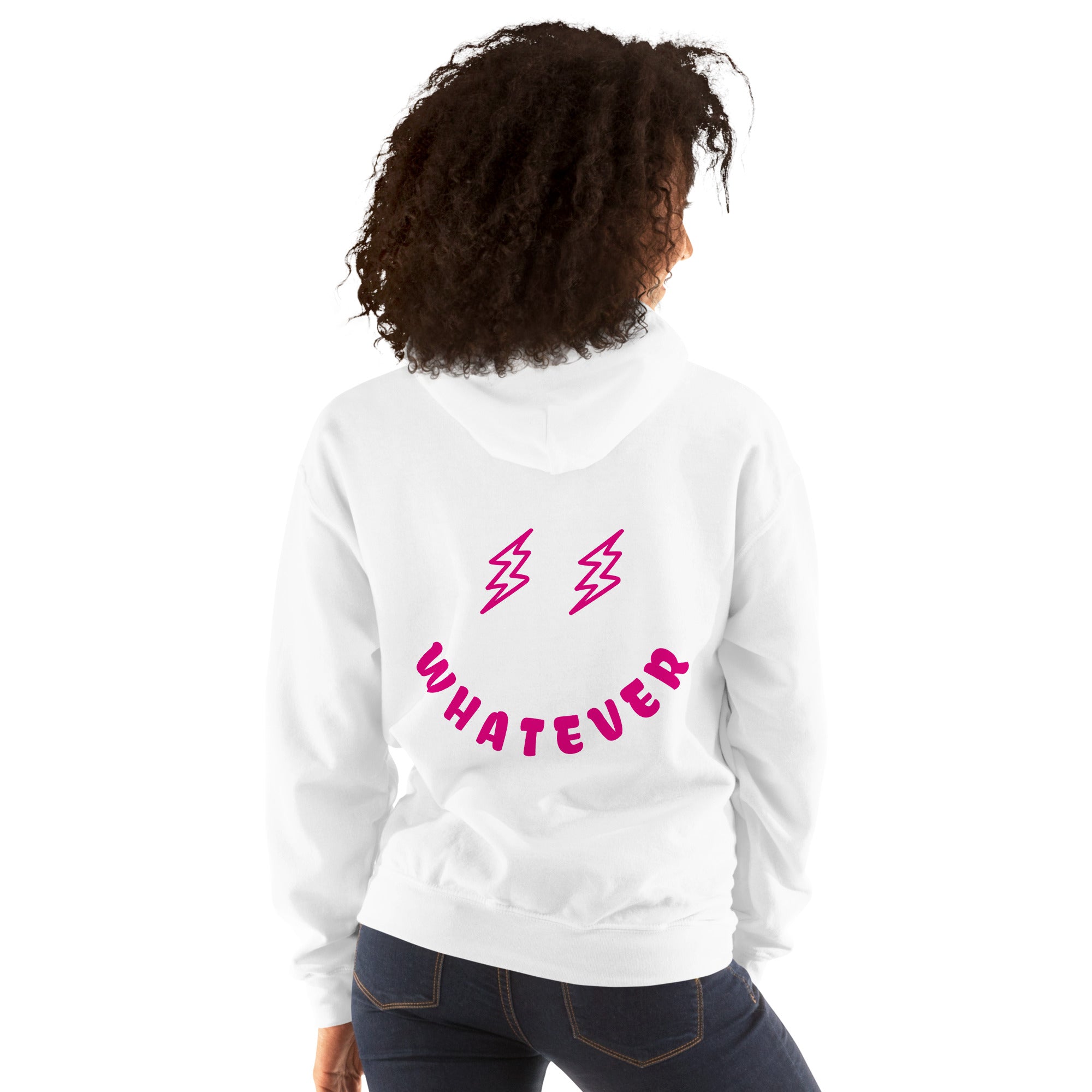 Preppy Bolt Eyes Whatever Smiley Face Aesthetic Hooded Sweatshirt