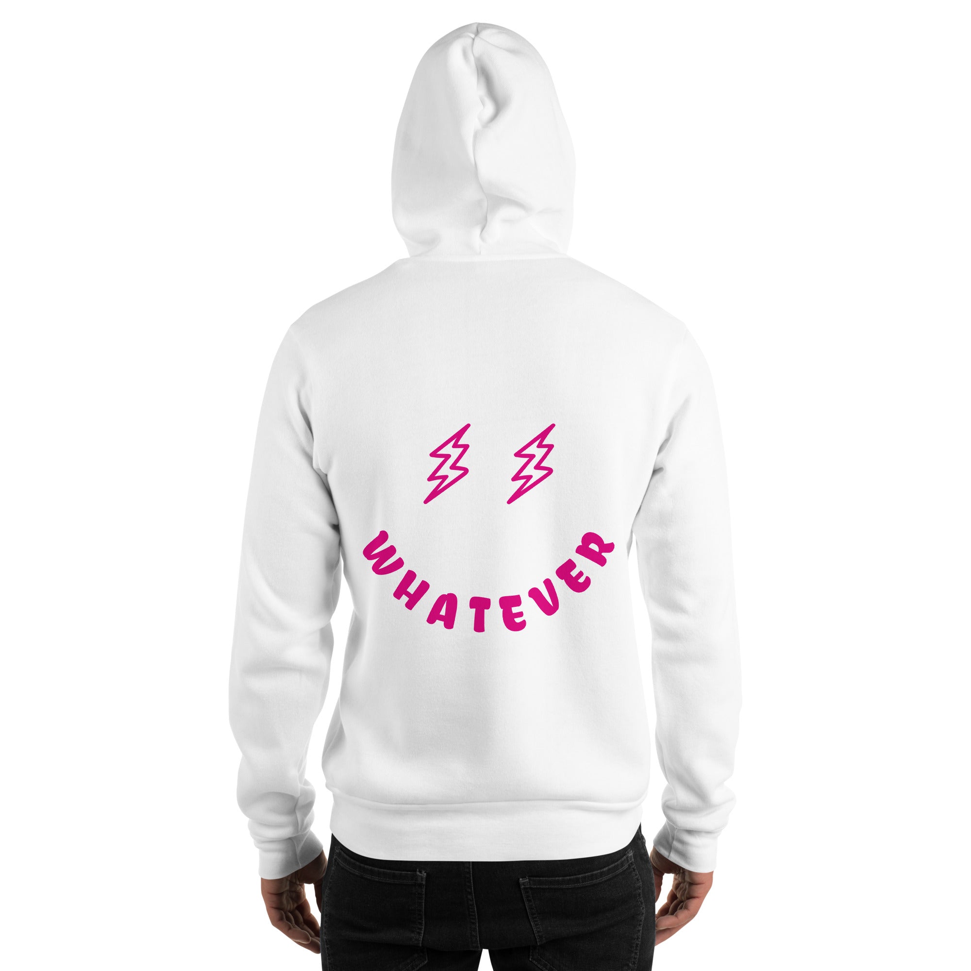 Preppy Bolt Eyes Whatever Smiley Face Aesthetic Hooded Sweatshirt