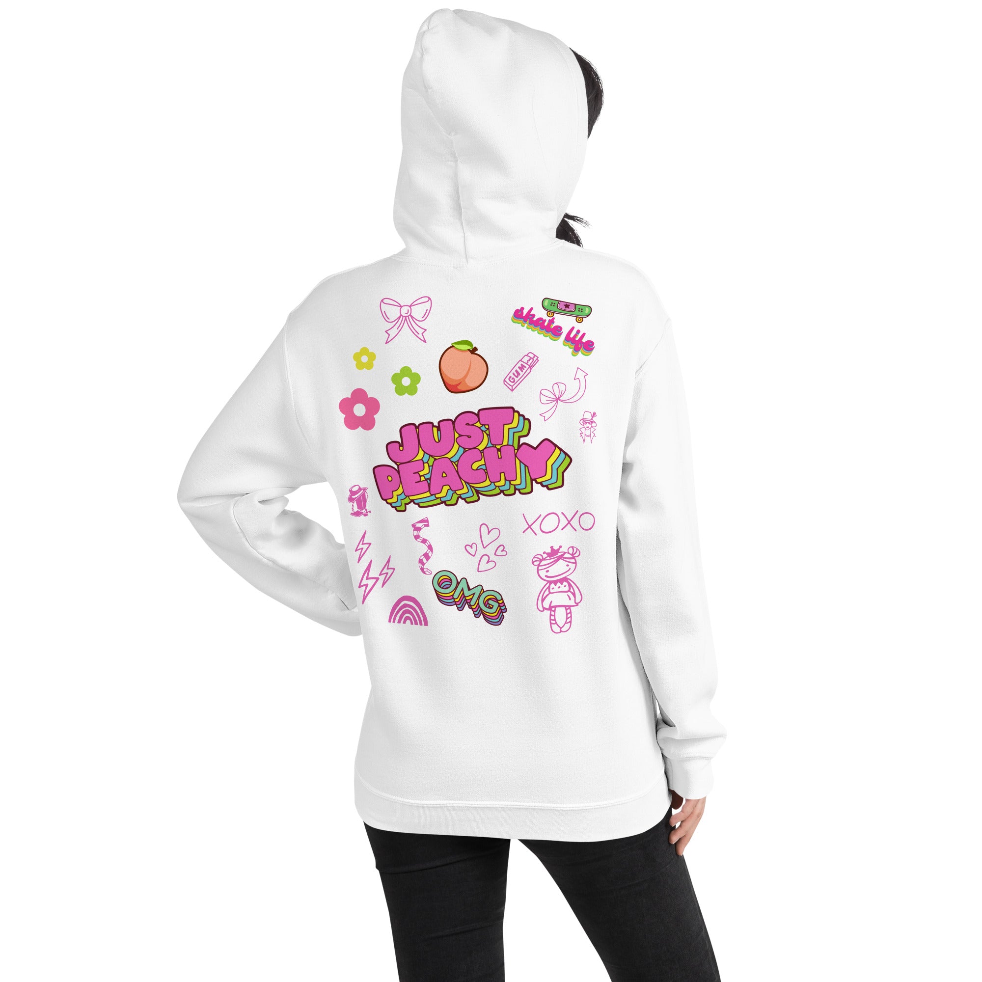 Preppy Just Peachy Hoodie Trendy Aesthetic Hooded Sweatshirt