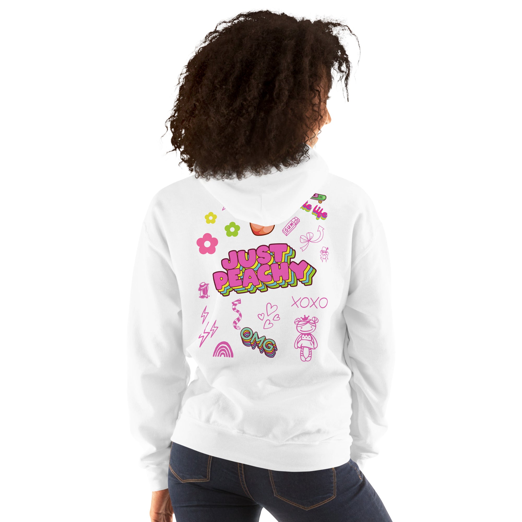 Preppy Just Peachy Hoodie Trendy Aesthetic Hooded Sweatshirt