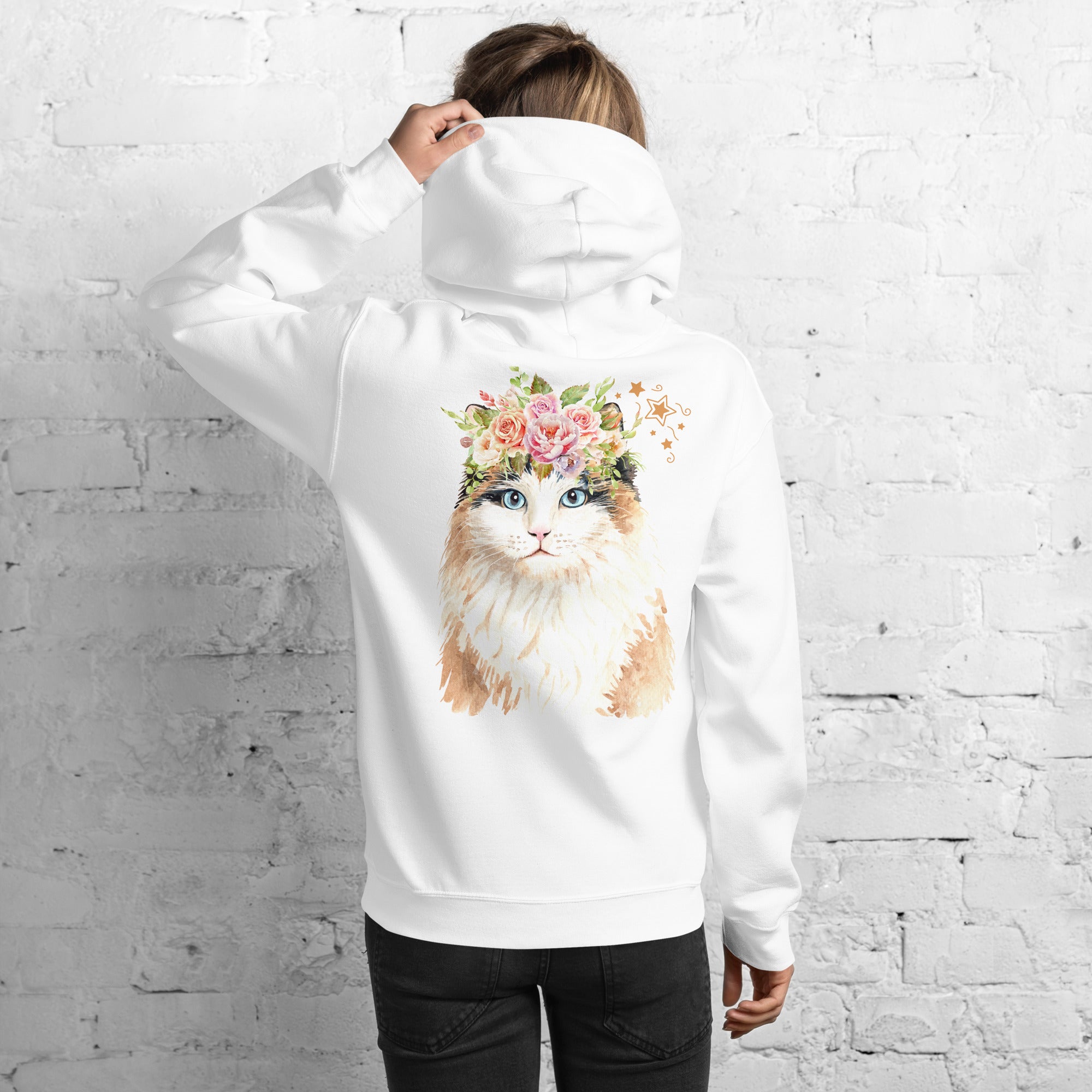 Preppy Cat Purr Cute Aesthetic Hoodie for Women