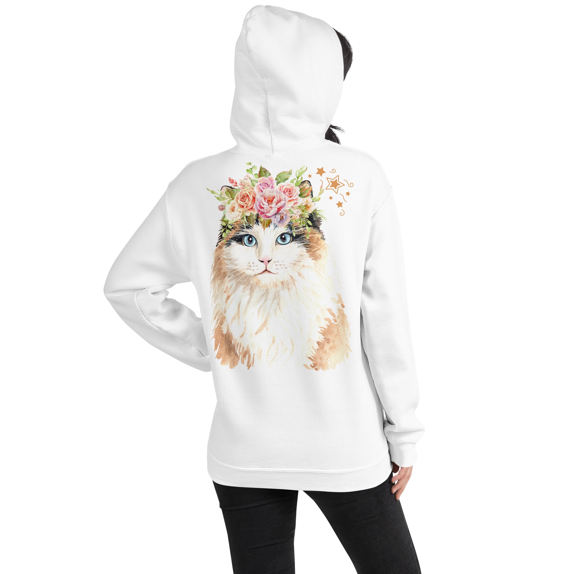 Preppy Cat Purr Cute Aesthetic Hoodie for Women