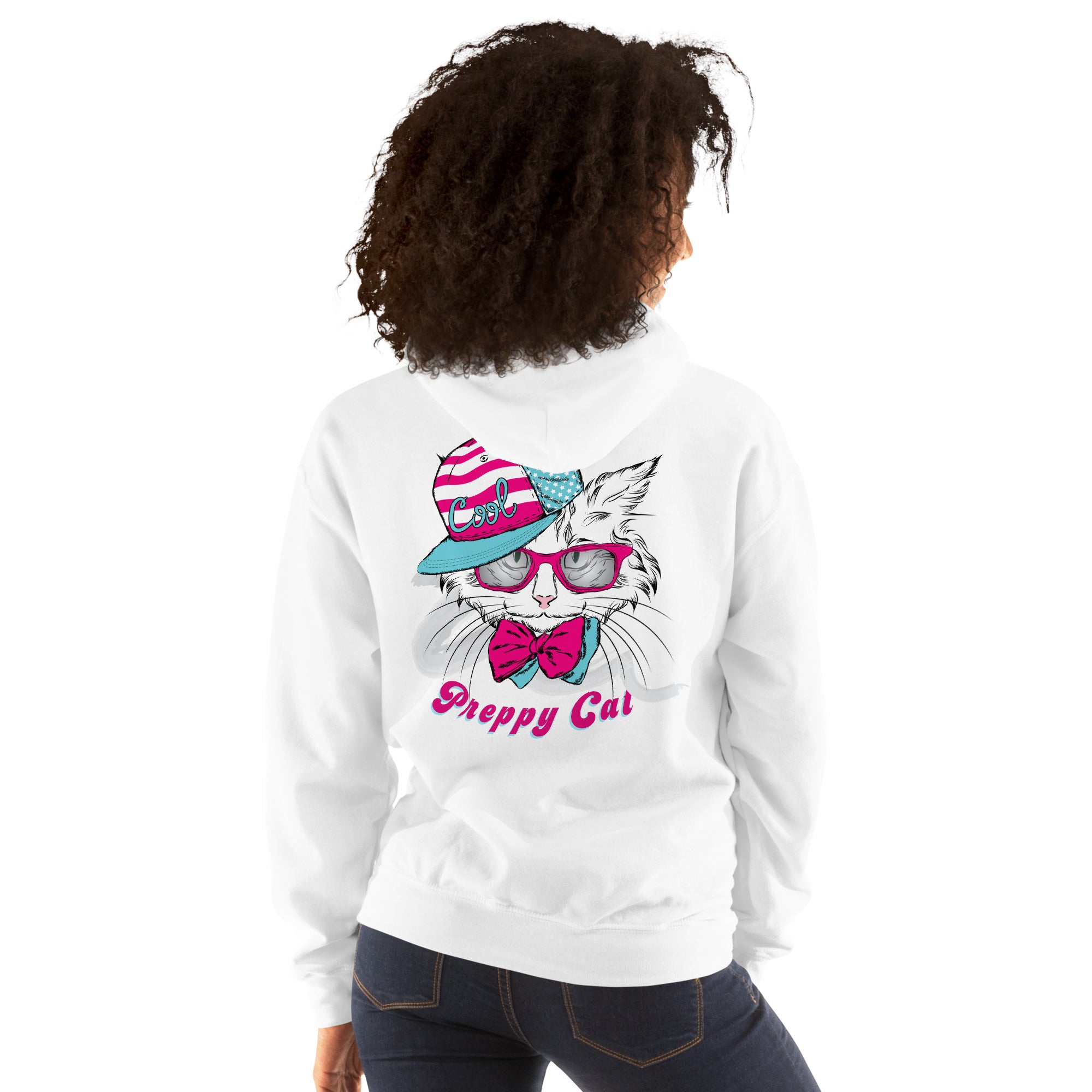 Preppy Cat Aesthetic Unisex Pullover Hoodie Sweatshirt