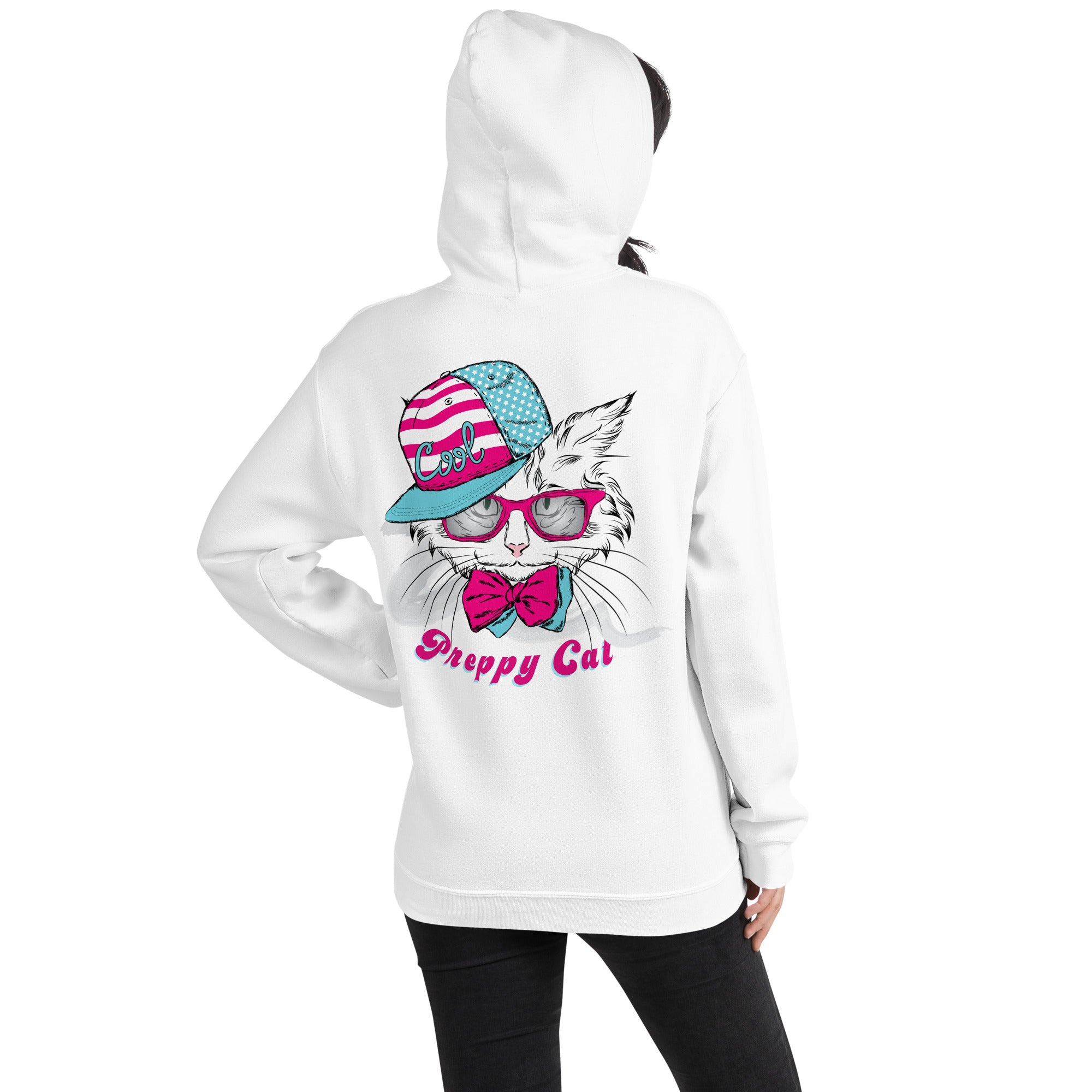 Preppy Cat Aesthetic Unisex Pullover Hoodie Sweatshirt