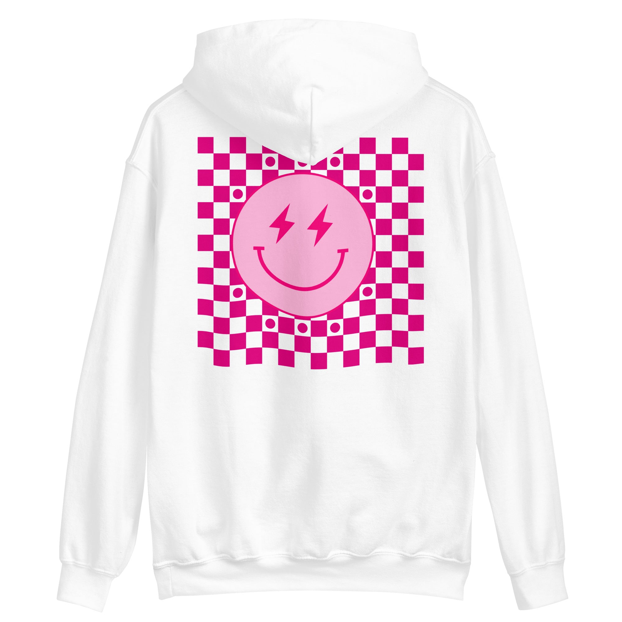 Preppy Aesthetic Checkerboard Smiley Lightning Bolt Hoodie