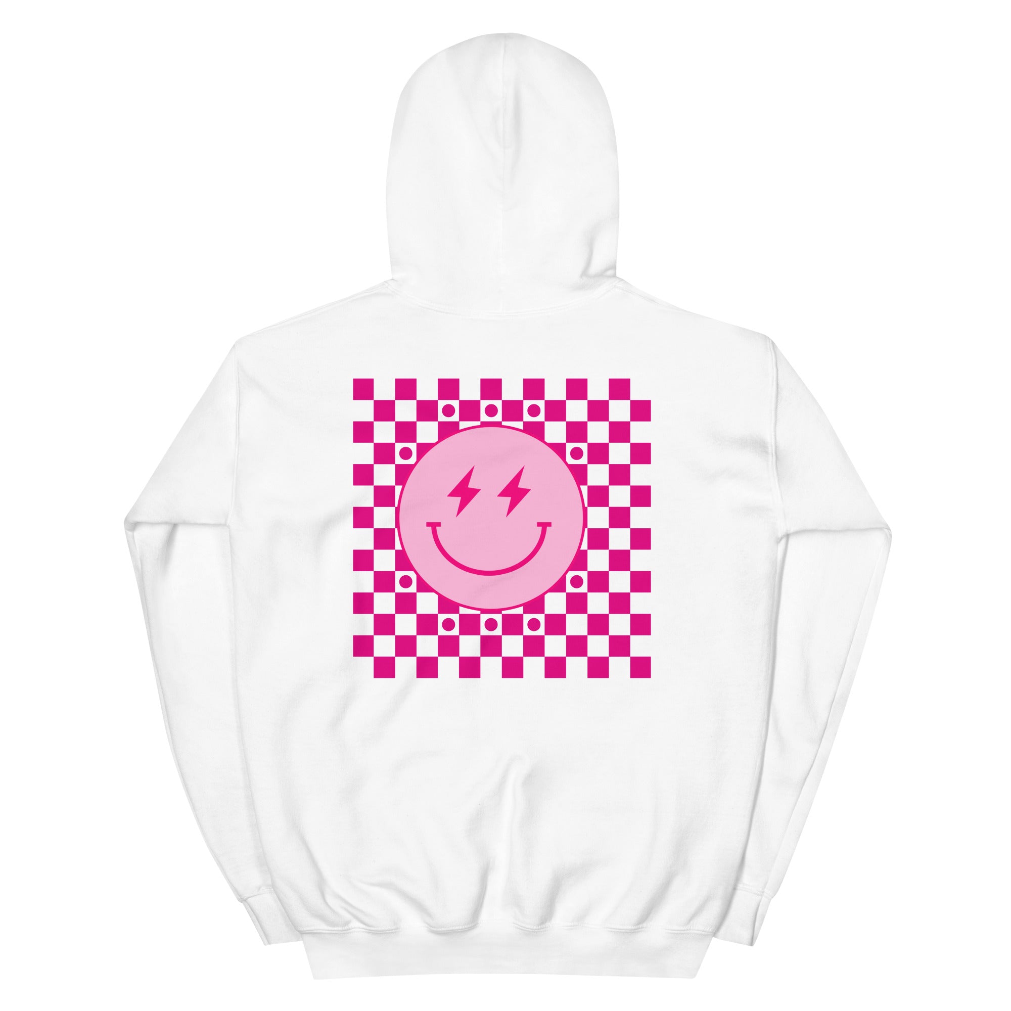 Preppy Aesthetic Checkerboard Smiley Lightning Bolt Hoodie