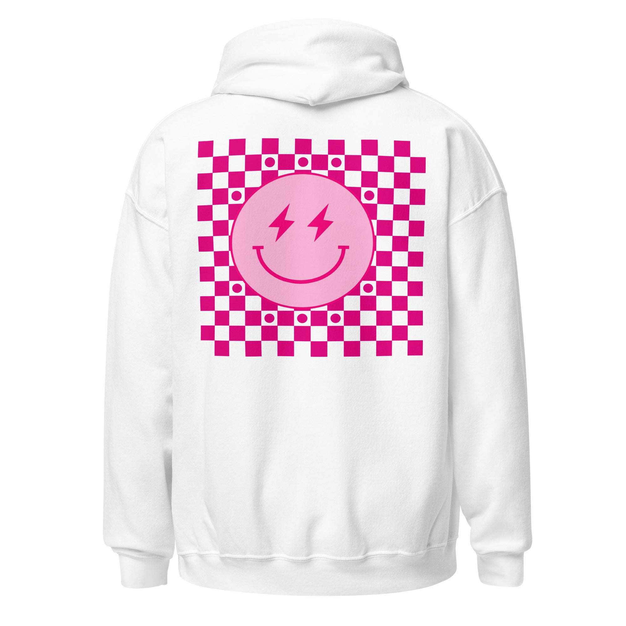 Preppy Aesthetic Checkerboard Smiley Lightning Bolt Hoodie