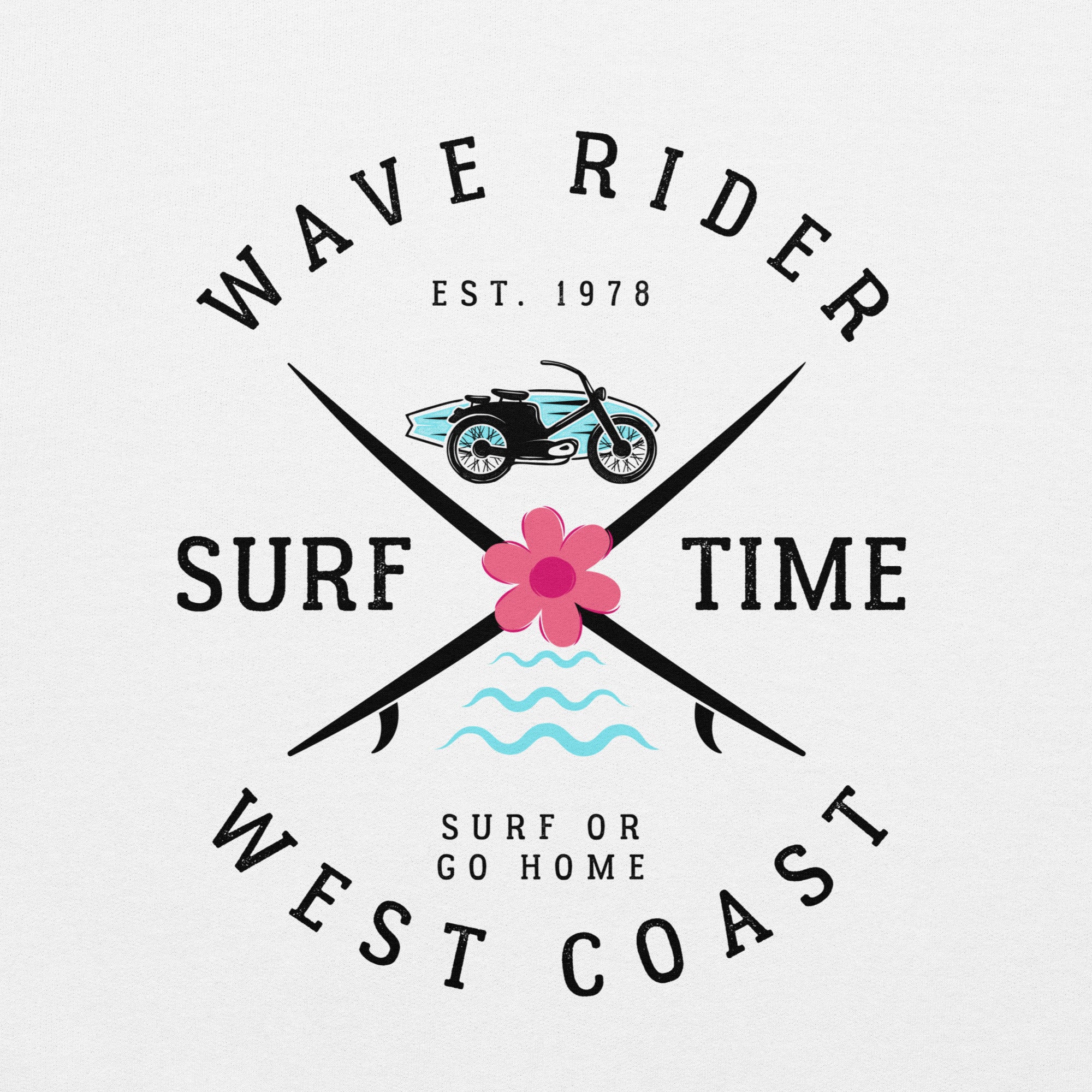 West Coast Surf Or Go Home Preppy Beach Hoodie for Women