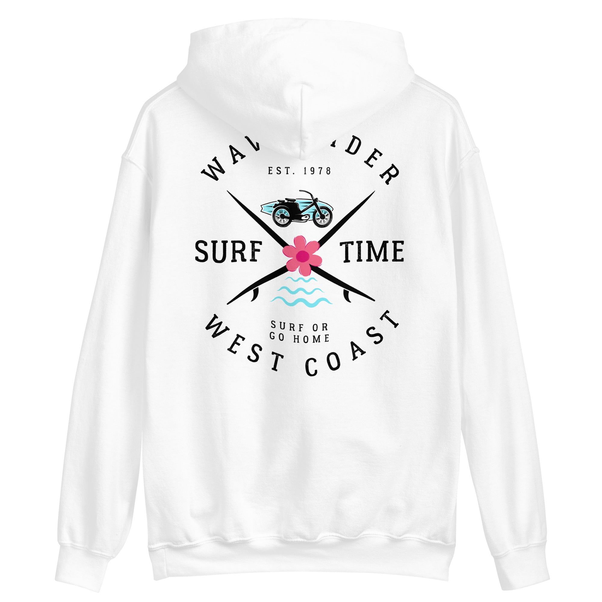 West Coast Surf Or Go Home Preppy Beach Hoodie for Women