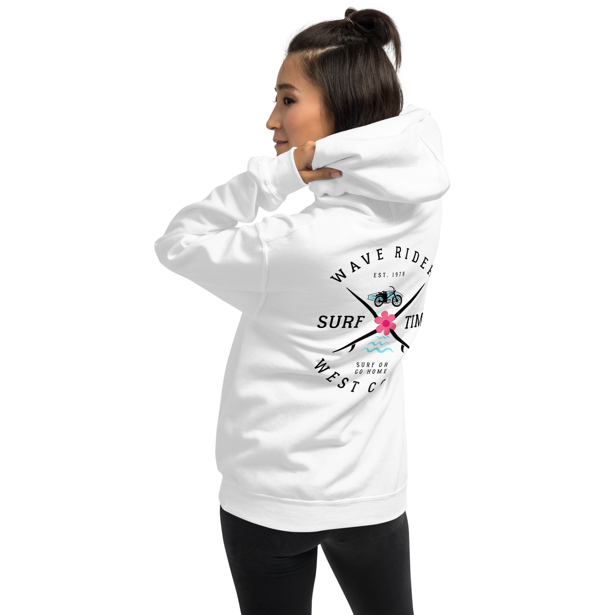 West Coast Surf Or Go Home Preppy Beach Hoodie for Women