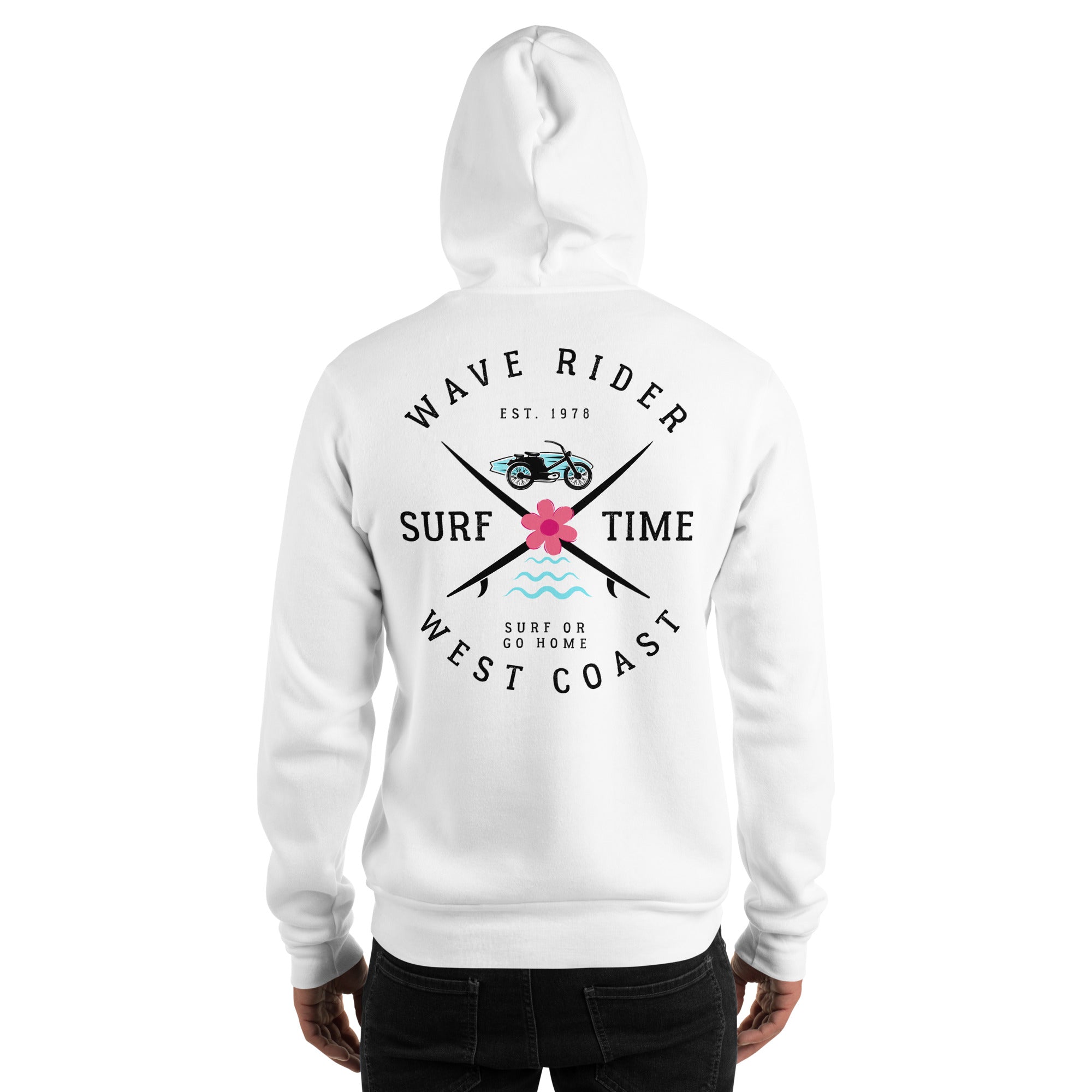 West Coast Surf Or Go Home Preppy Beach Hoodie for Women