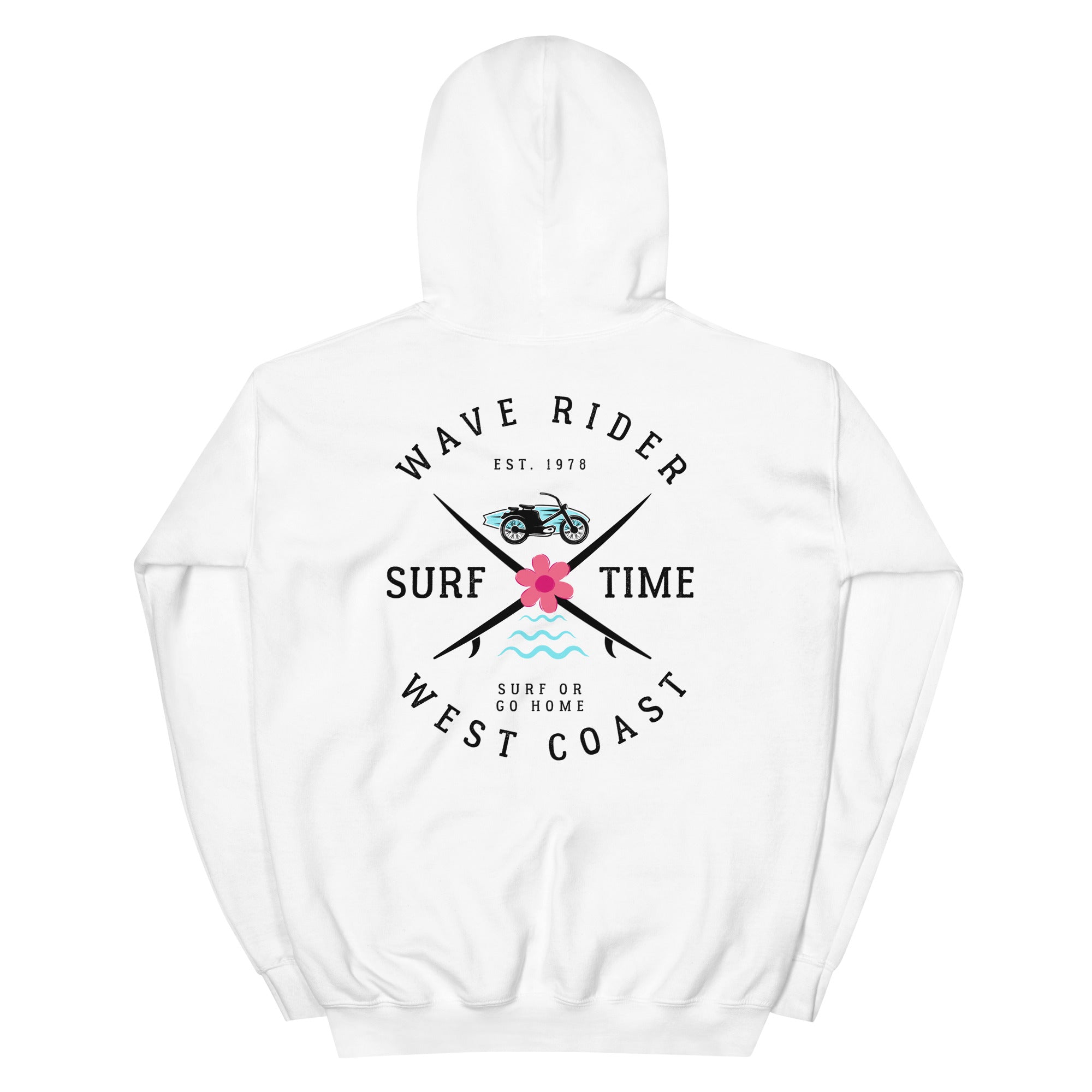 West Coast Surf Or Go Home Preppy Beach Hoodie for Women