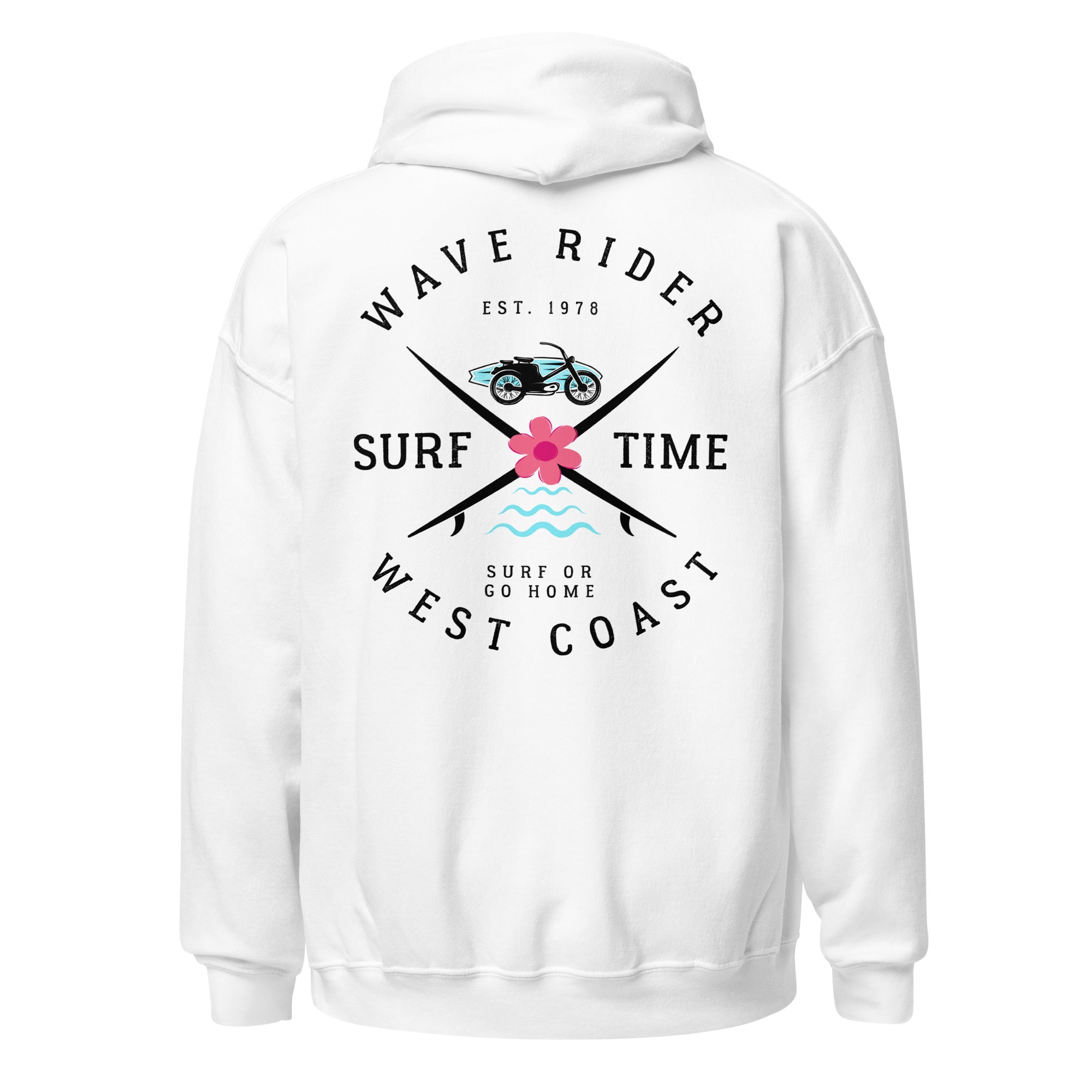 West Coast Surf Or Go Home Preppy Beach Hoodie for Women