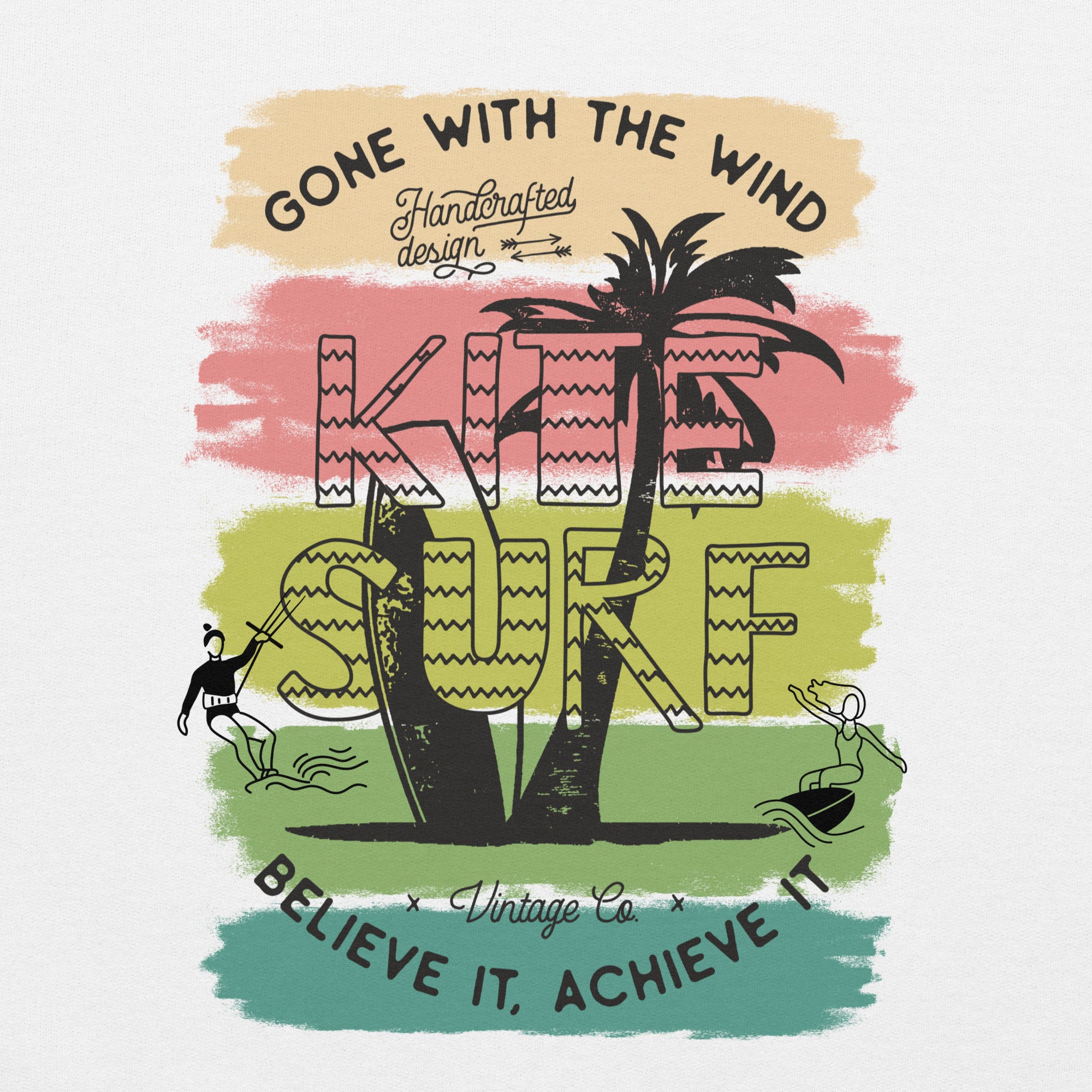 Preppy Beach Kite Surfer Vintage Style Hoodie for Women