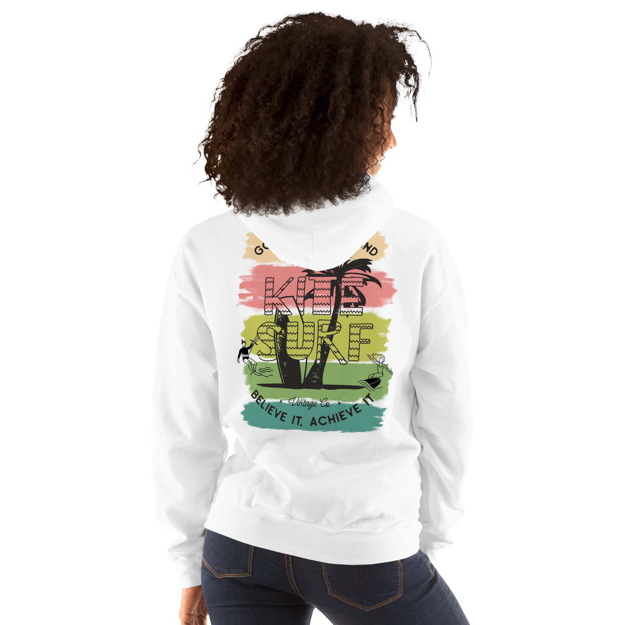 Preppy Beach Kite Surfer Vintage Style Hoodie for Women