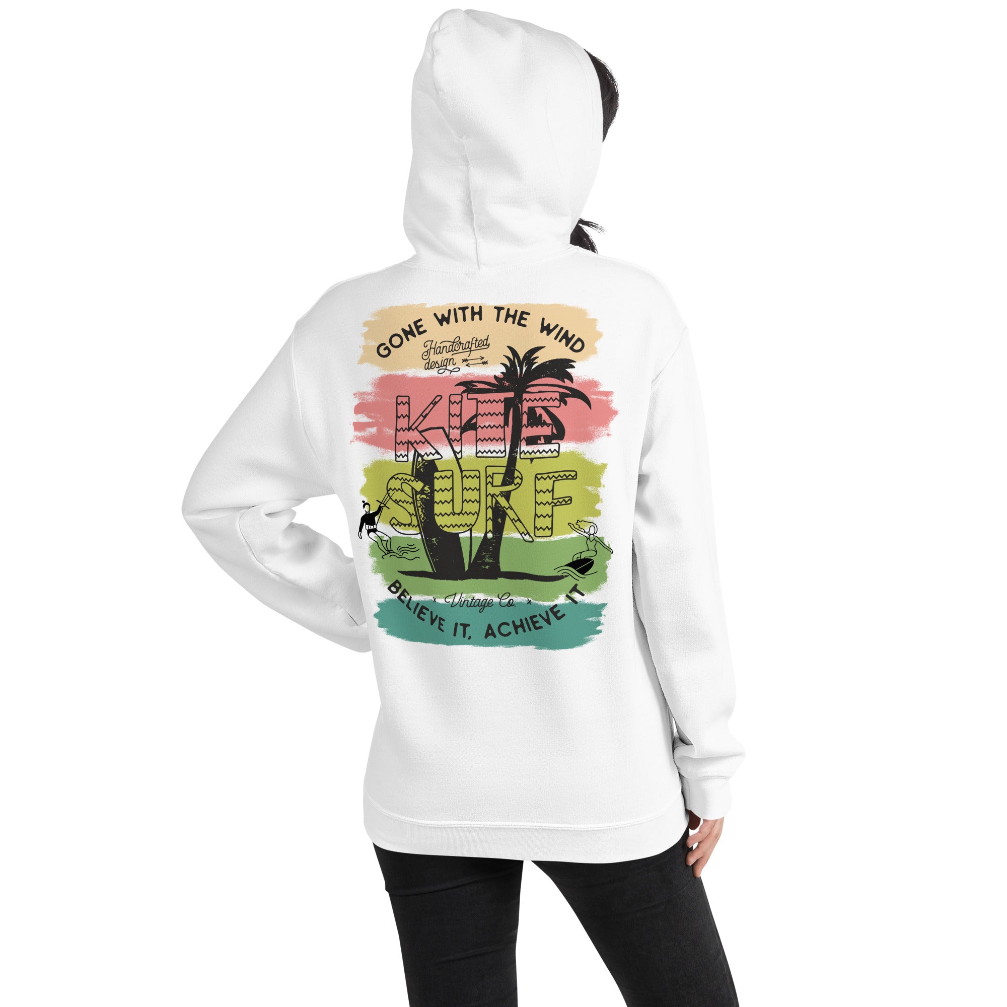 Preppy Beach Kite Surfer Vintage Style Hoodie for Women