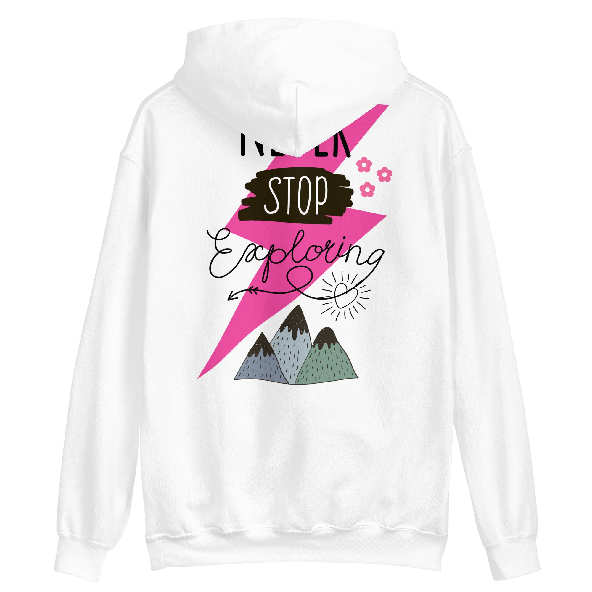 Preppy Never Stop Exploring Mountains Hoodie for Women