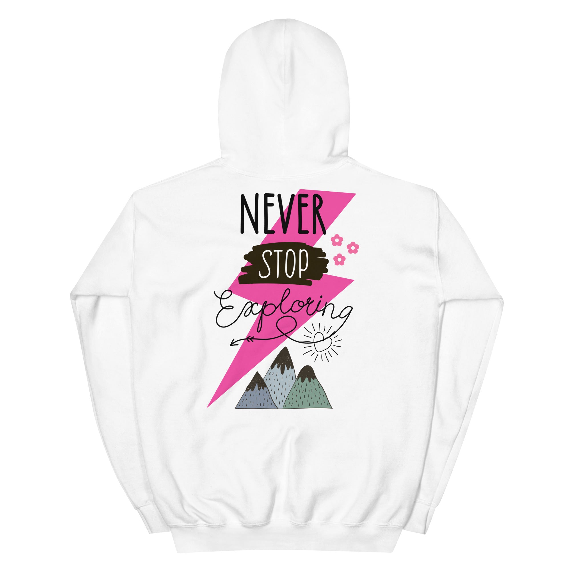 Preppy Never Stop Exploring Mountains Hoodie for Women