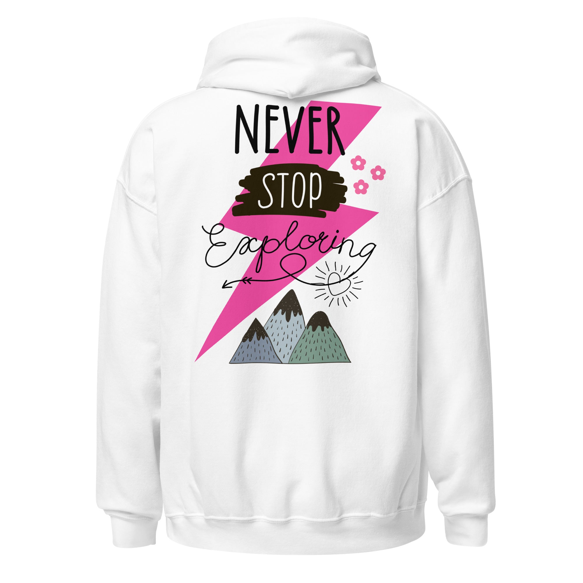 Preppy Never Stop Exploring Mountains Hoodie for Women