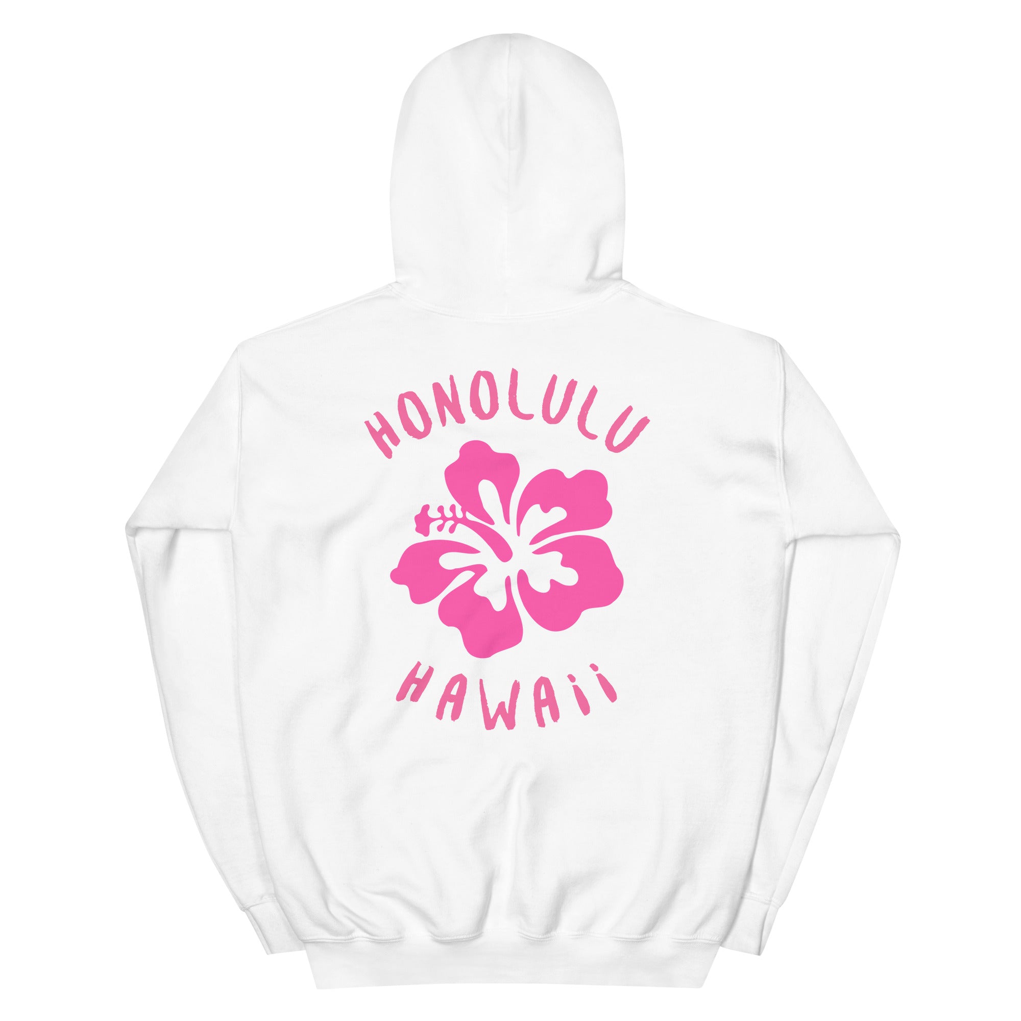 Preppy Honolulu Hawaii Pink Hibiscus Beach Hoodie for Women