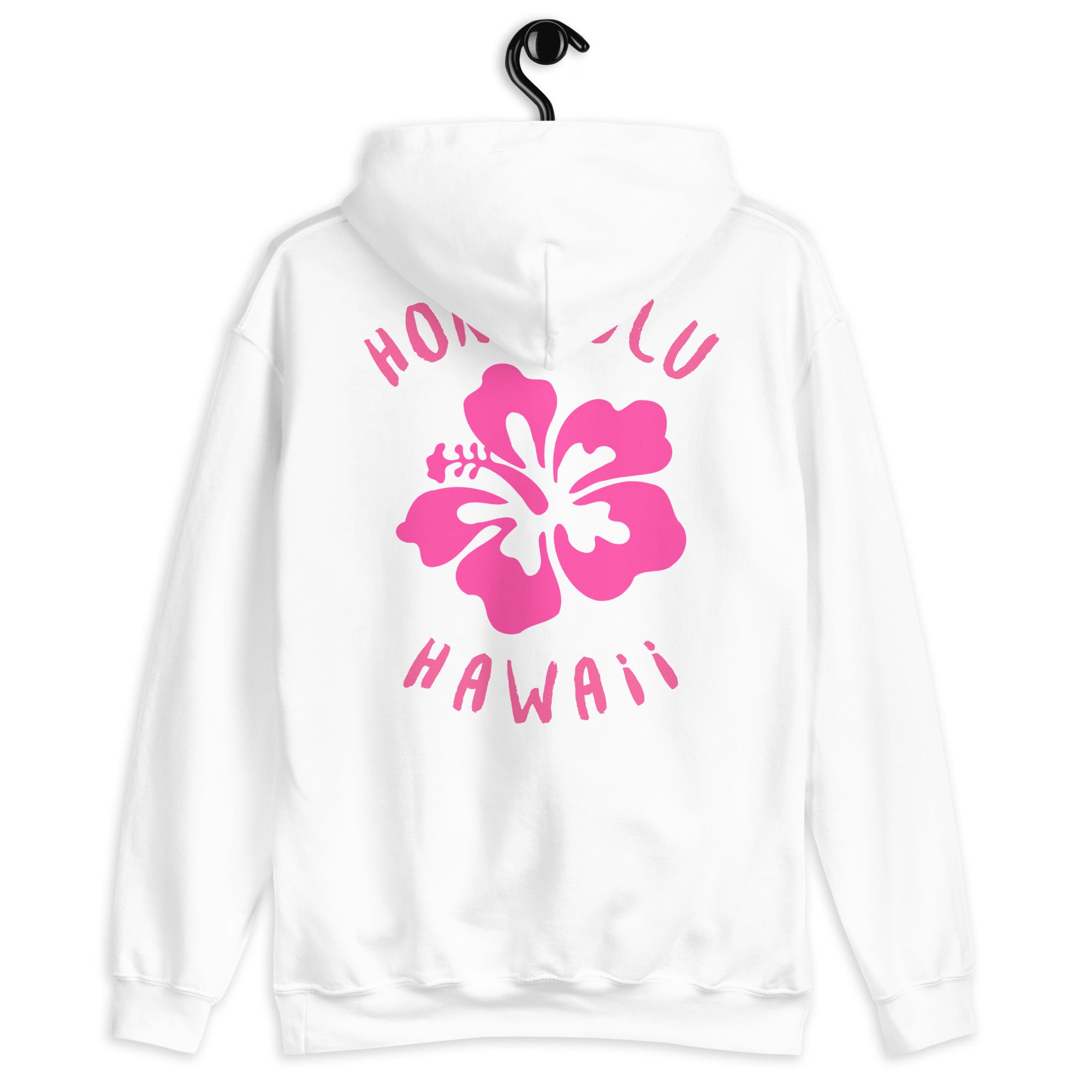 Preppy Honolulu Hawaii Pink Hibiscus Beach Hoodie for Women