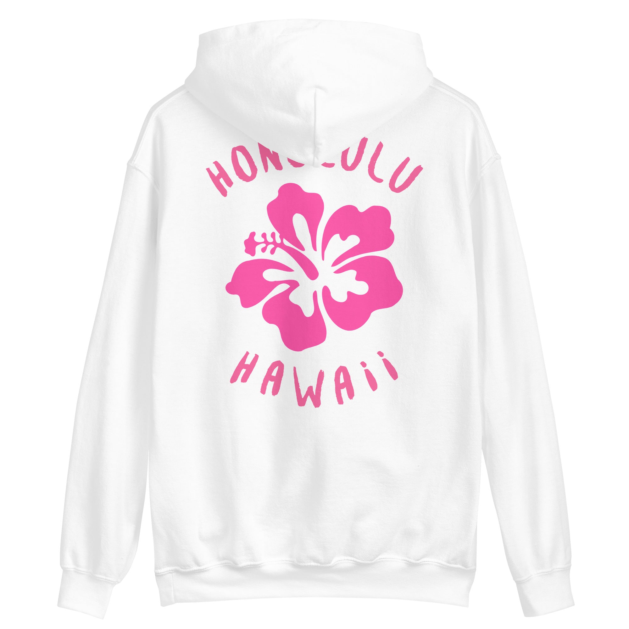Preppy Honolulu Hawaii Pink Hibiscus Beach Hoodie for Women