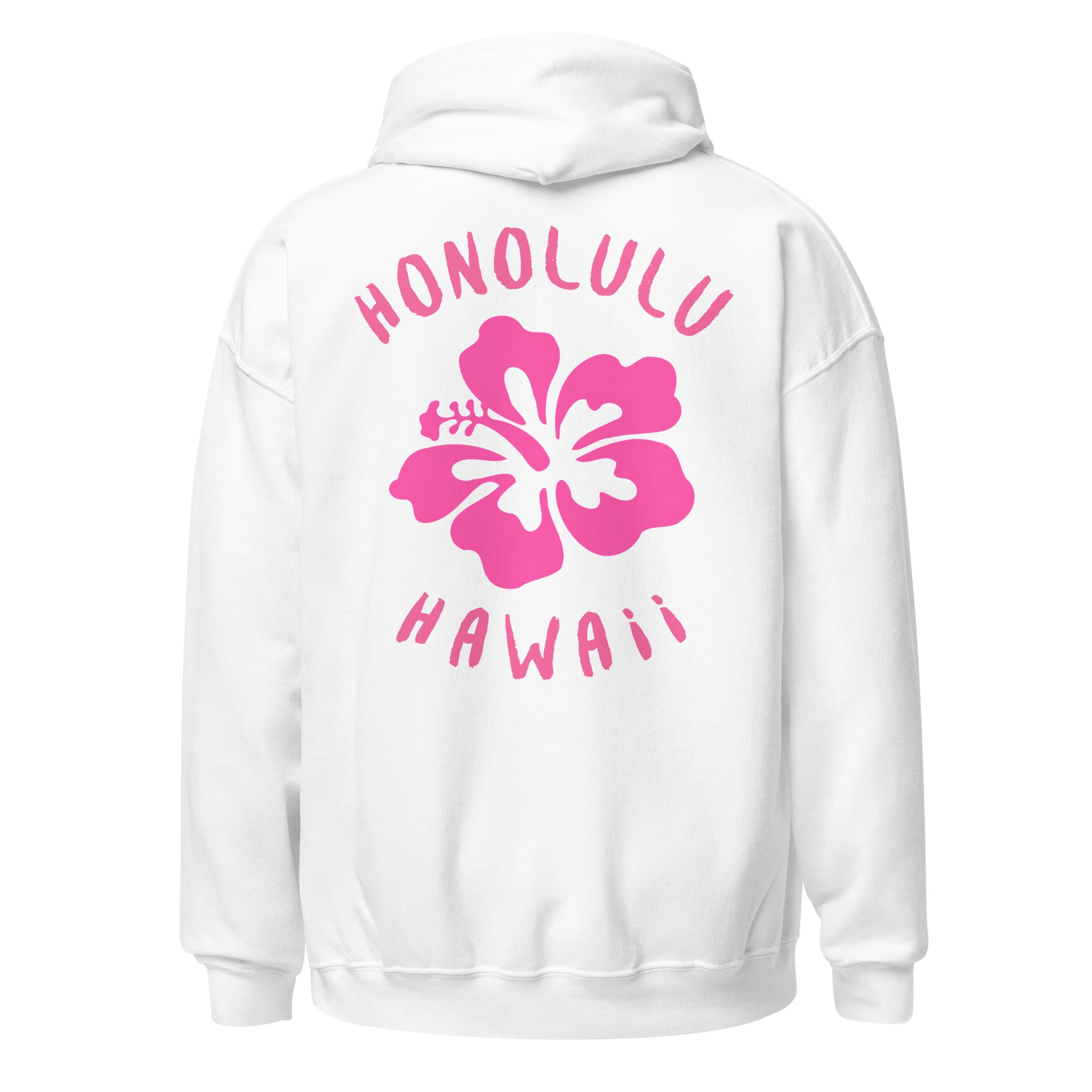 Preppy Honolulu Hawaii Pink Hibiscus Beach Hoodie for Women