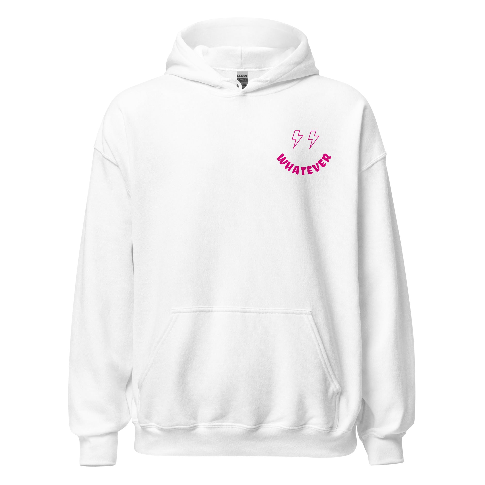 Preppy Bolt Eyes Whatever Smiley Face Aesthetic Hooded Sweatshirt