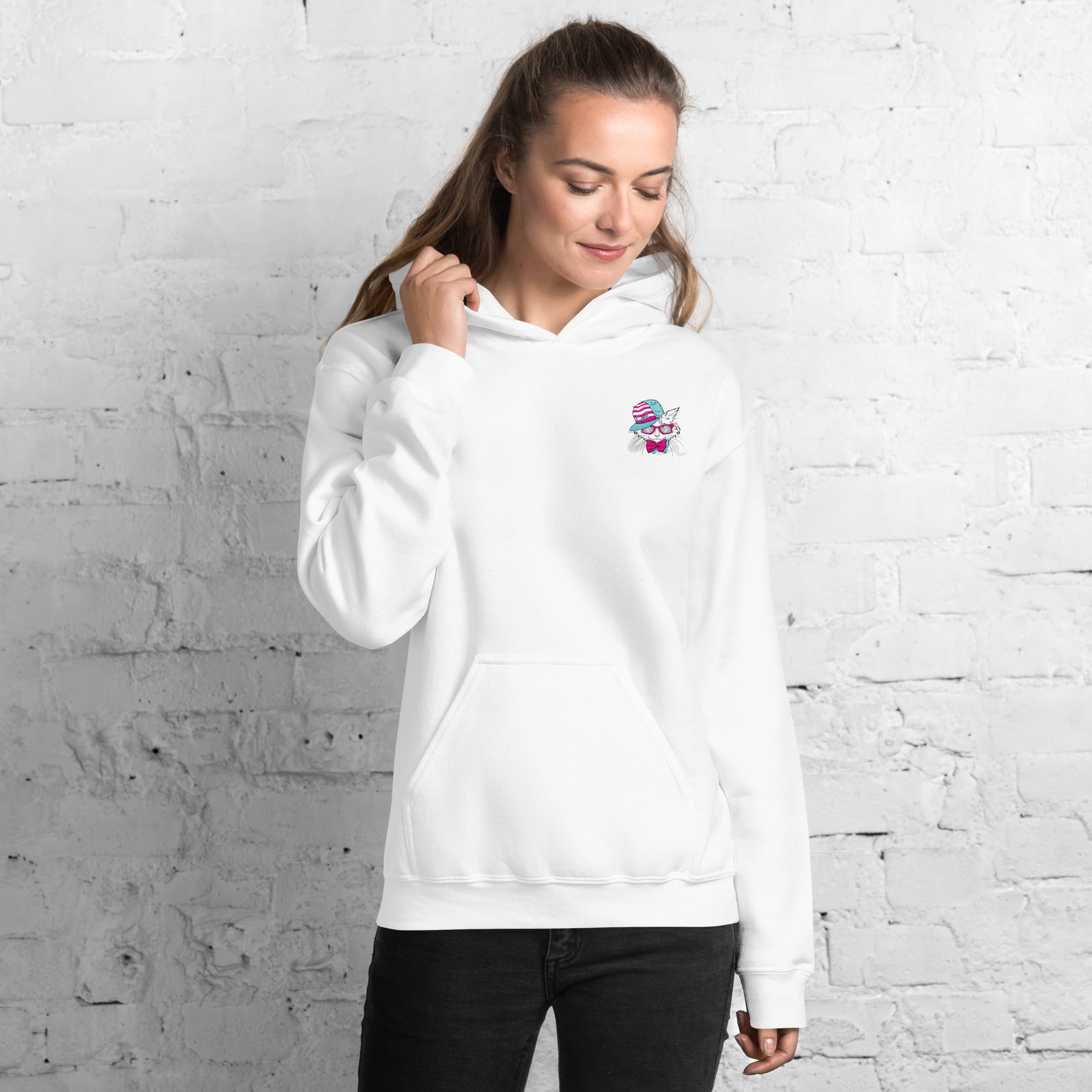 Preppy Cat Aesthetic Unisex Pullover Hoodie Sweatshirt