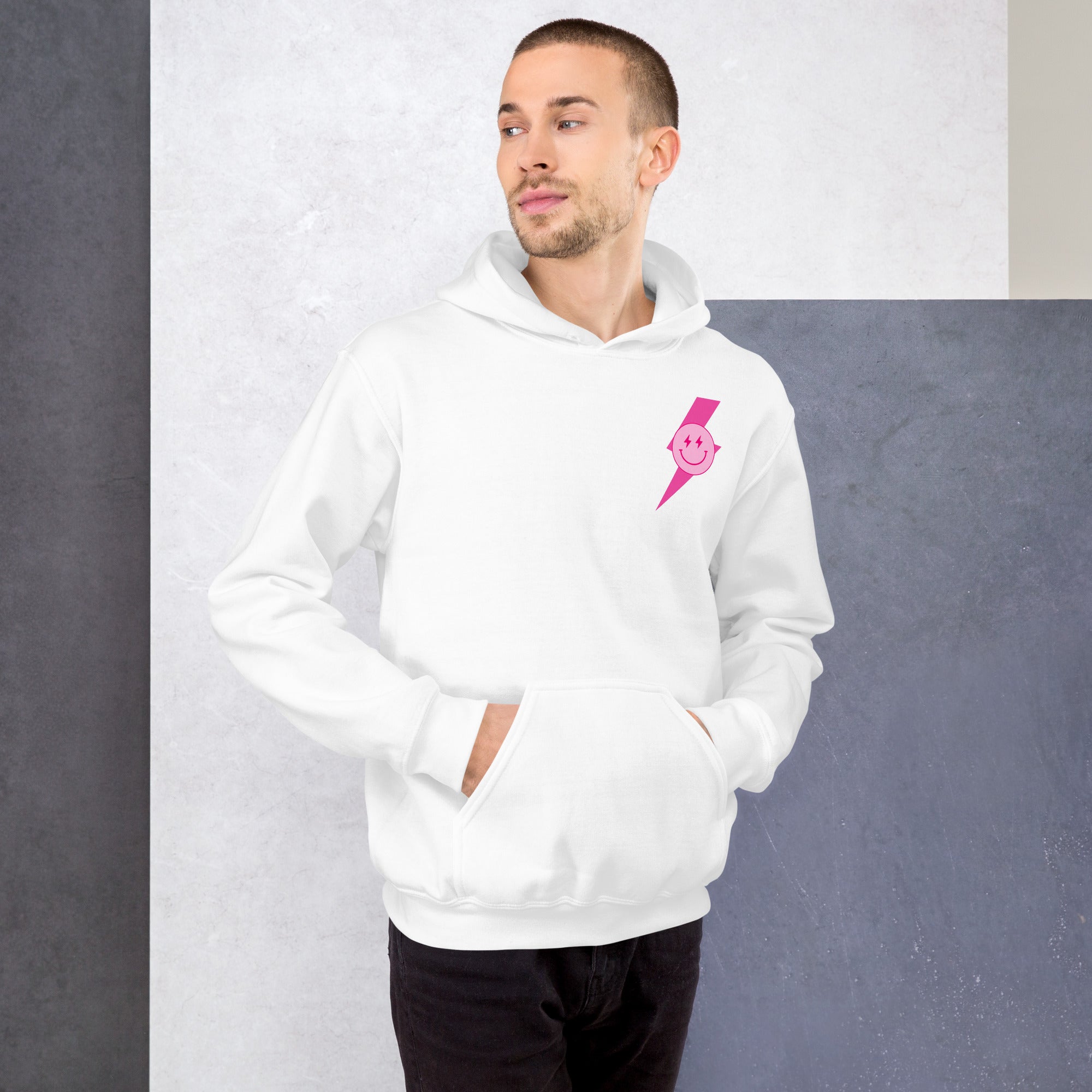 Preppy Aesthetic Checkerboard Smiley Lightning Bolt Hoodie
