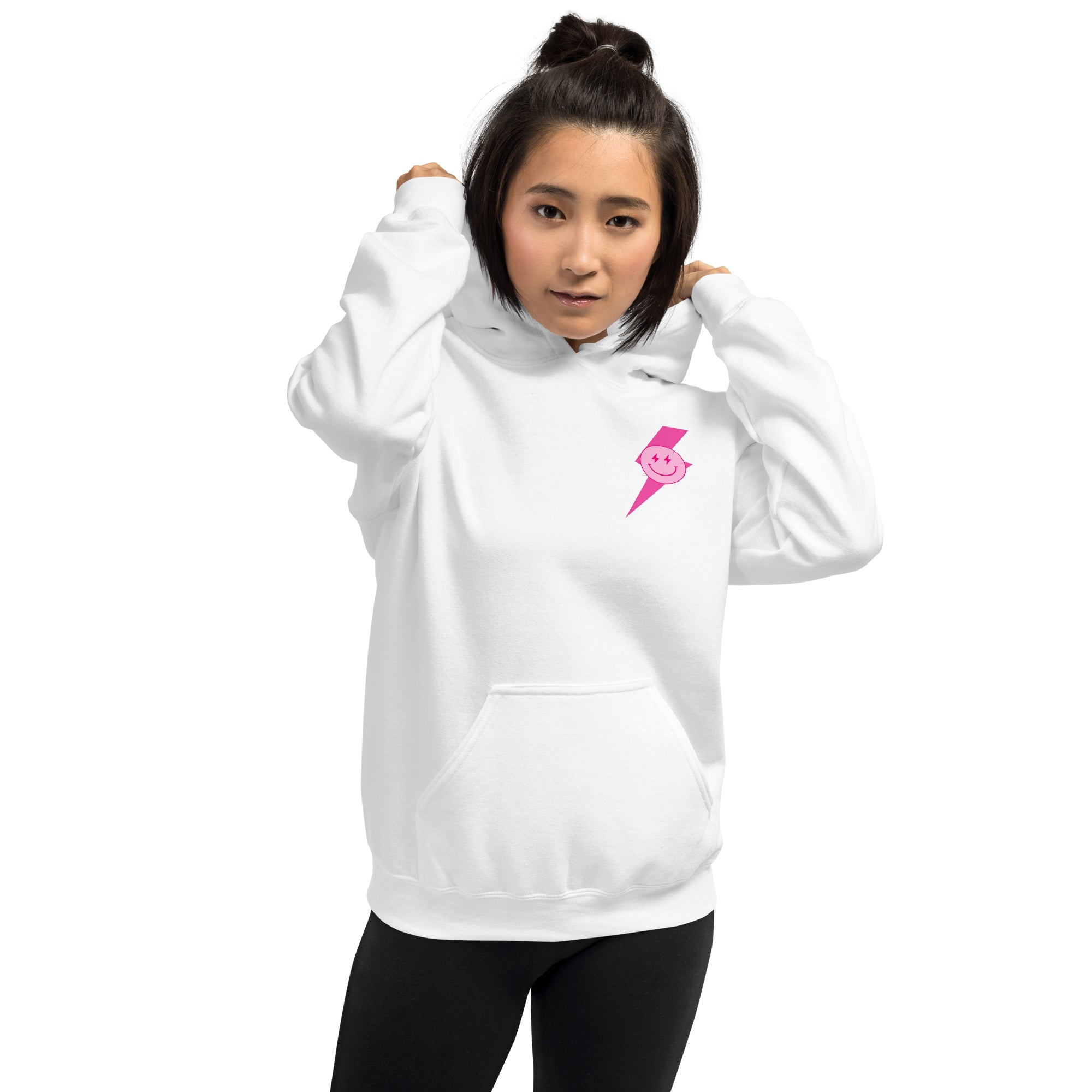 Preppy Aesthetic Checkerboard Smiley Lightning Bolt Hoodie