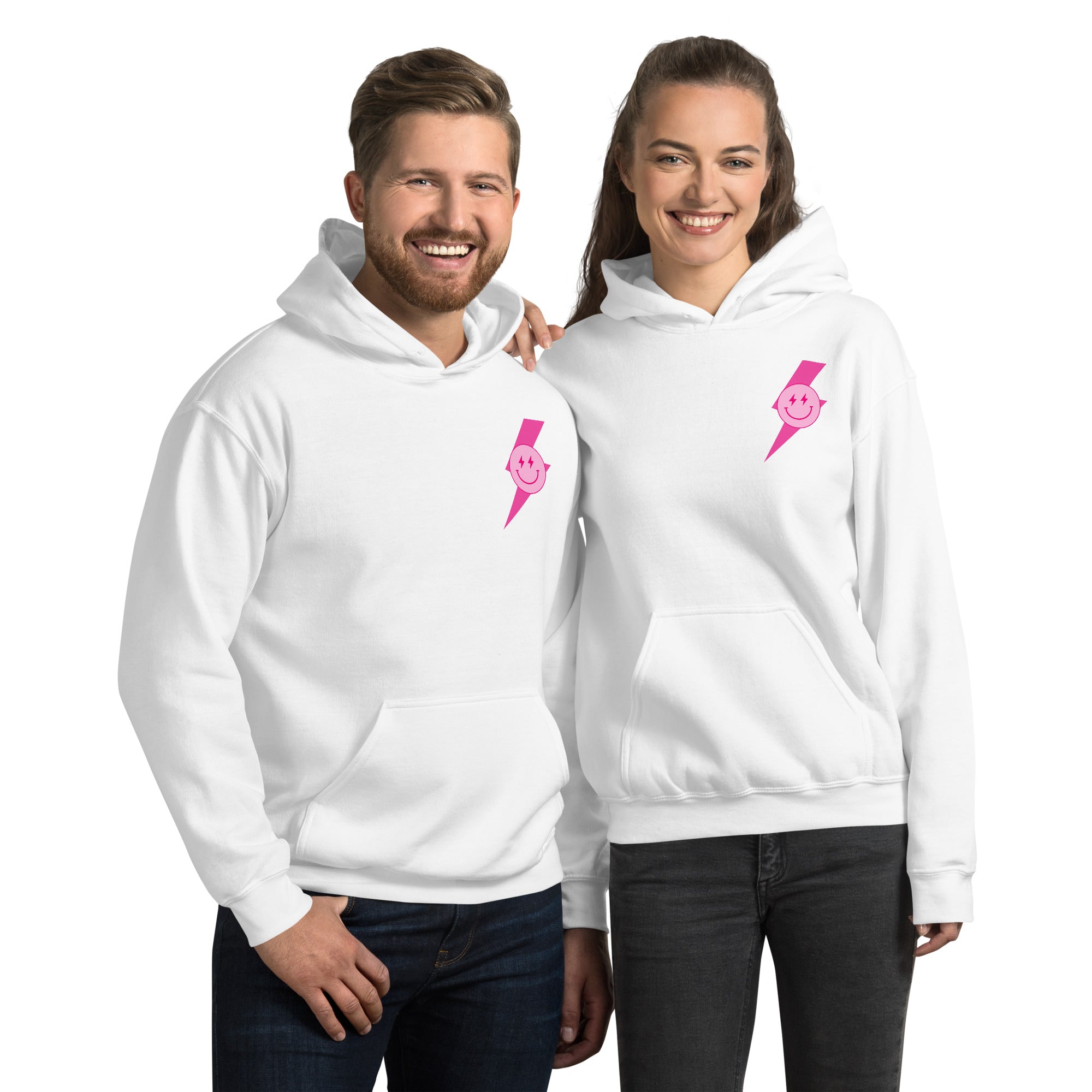 Preppy Aesthetic Checkerboard Smiley Lightning Bolt Hoodie