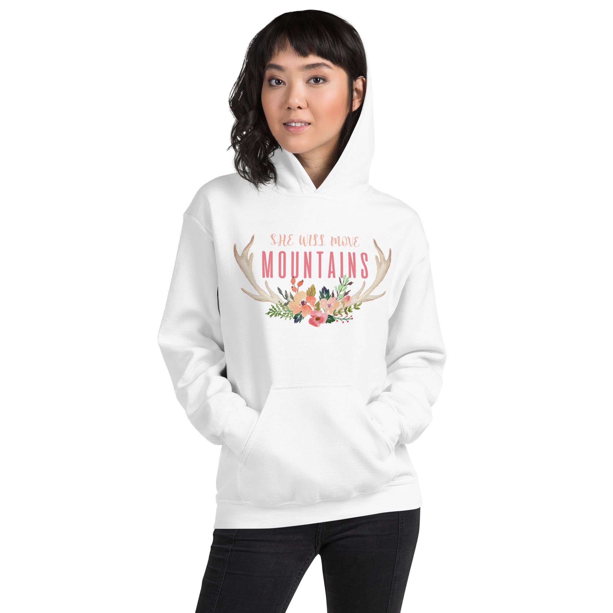 She Can Move Mountains Preppy Inspirational Hoodie