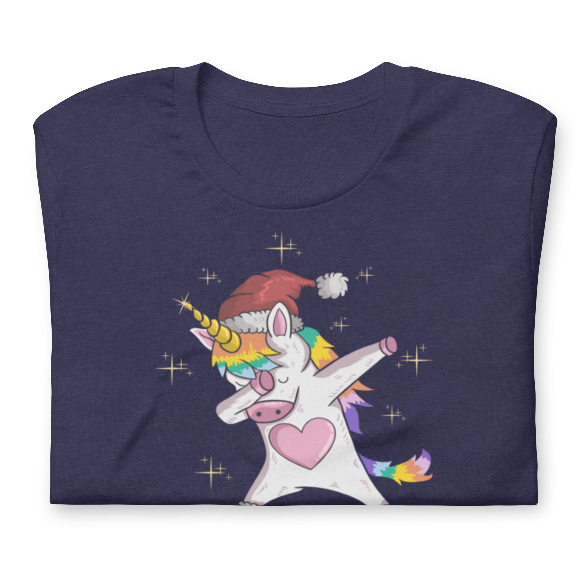 Dabbing Unicorn Christmas Theme Preppy Unisex T-shirt