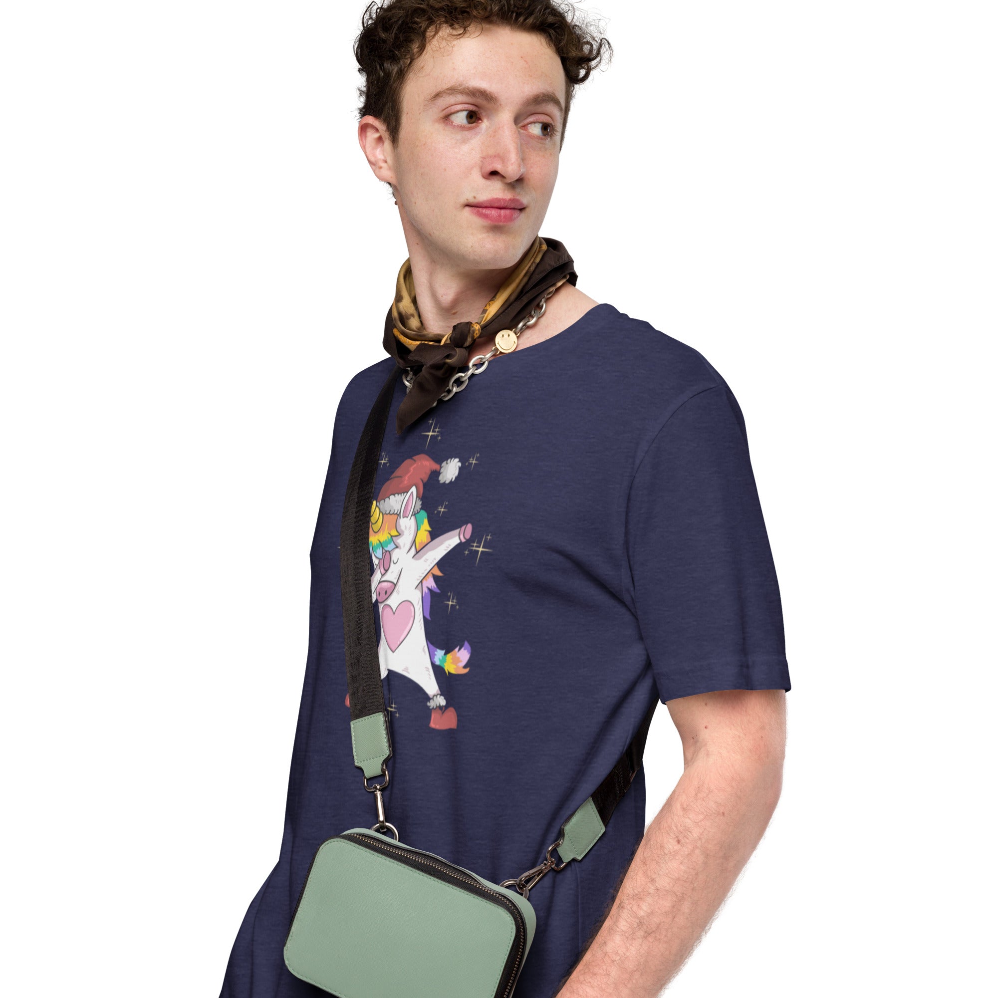 Dabbing Unicorn Christmas Theme Preppy Unisex T-shirt