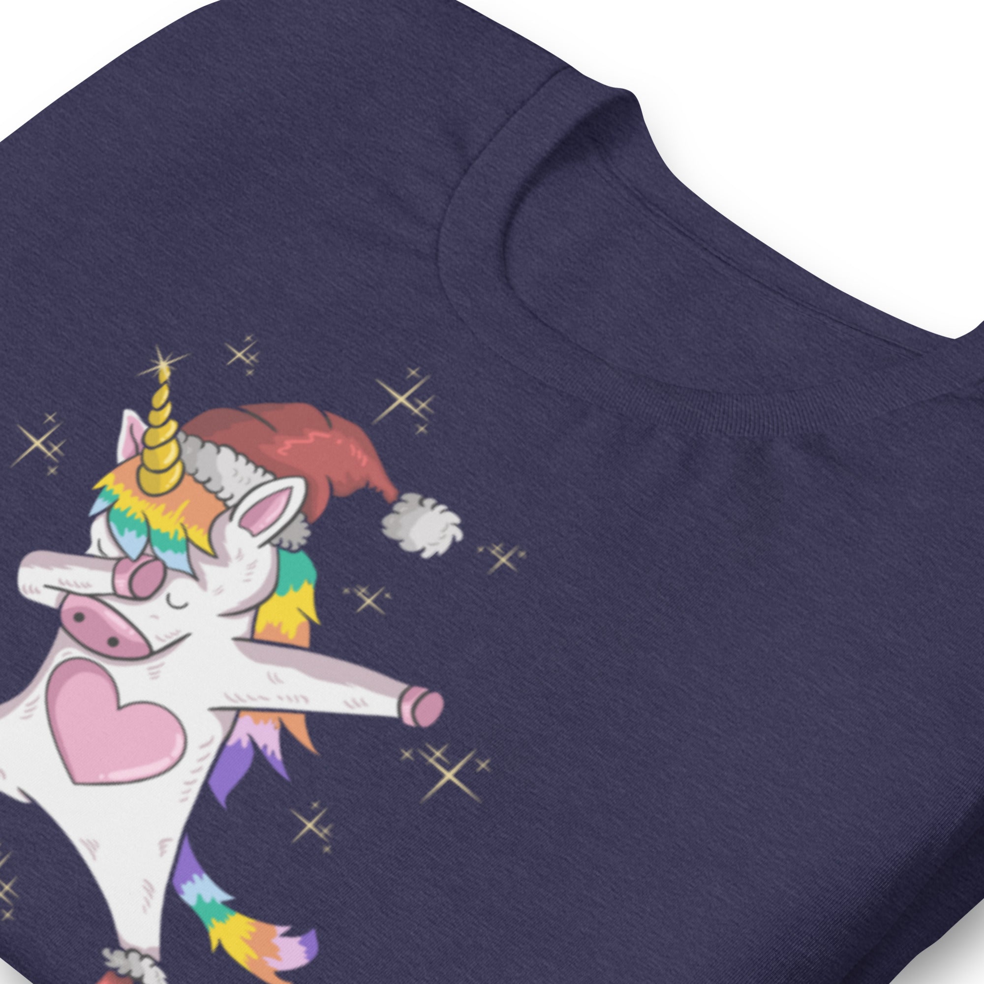 Dabbing Unicorn Christmas Theme Preppy Unisex T-shirt