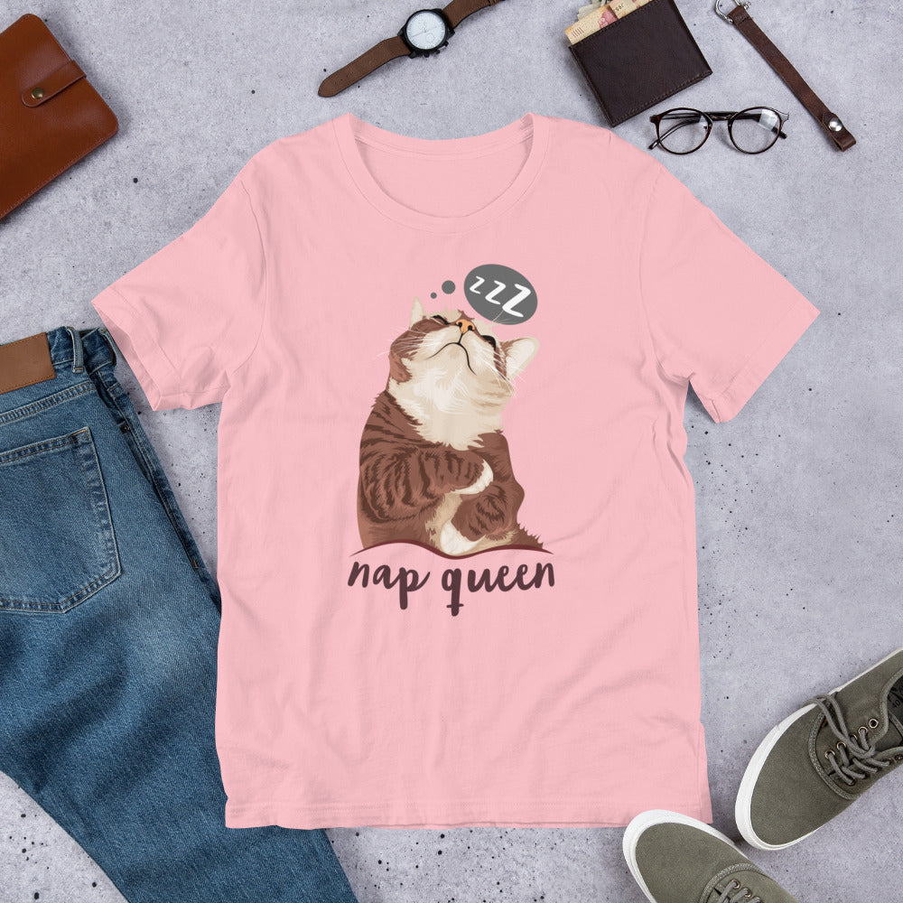 Nap Queen Cat Unisex T-Shirt 100% Cotton