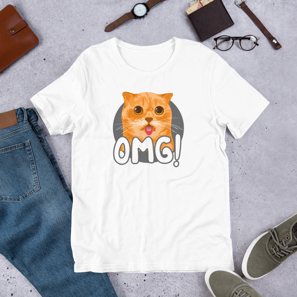 OMG Funny Cat Unisex 100% Cotton T-Shirt