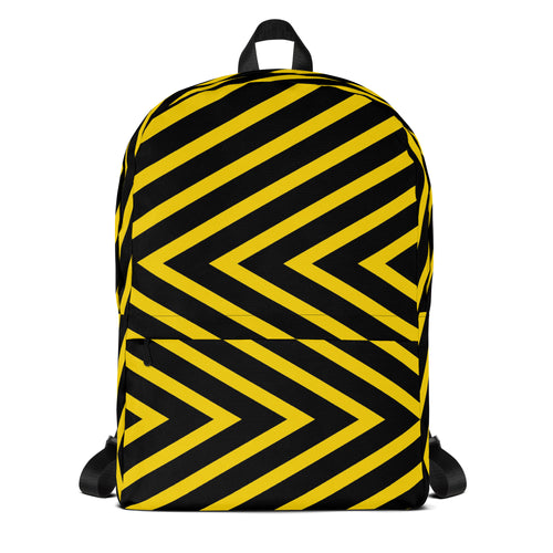 Trendy Black & Yellow Geometric Backpack