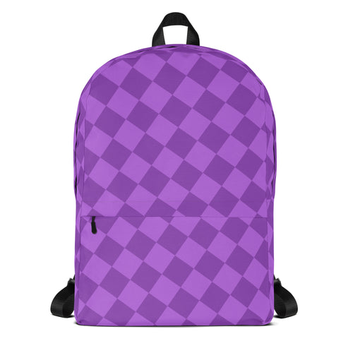 Preppy Lavender Checkered Back to School Purple Backpack