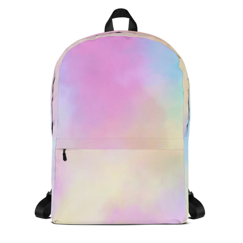 Preppy Cute Cotton Candy Print Aesthetic School Backpack