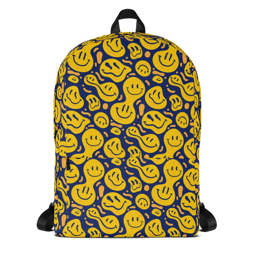 Original Yellow Drippy Smiley Face Backpack