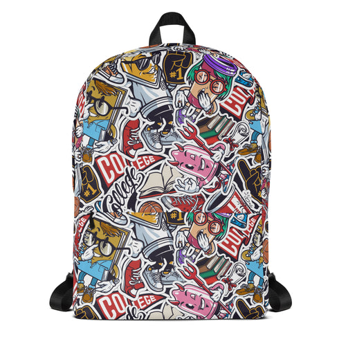 Funny Pop Graffiti Art Stickers Pattern Skater Backpack