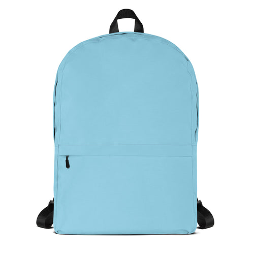 Preppy Light Baby Blue Medium Size Backpack for School & Travel