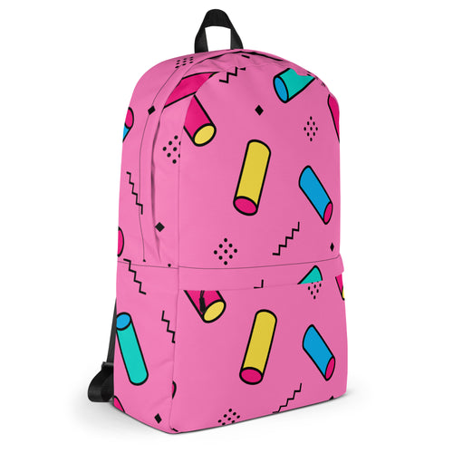 Preppy Memphis Geometric Pattern Backpack for All Ages