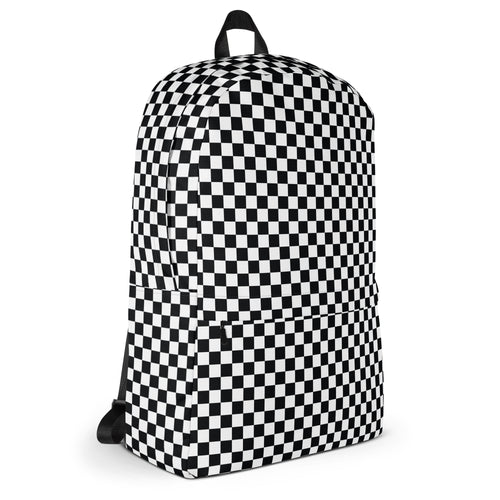 Preppy Black and White Checkered Backpack