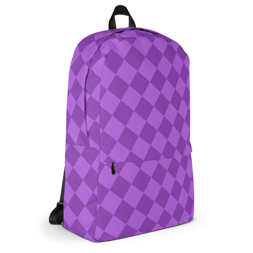 Preppy Lavender Checkered Back to School Purple Backpack